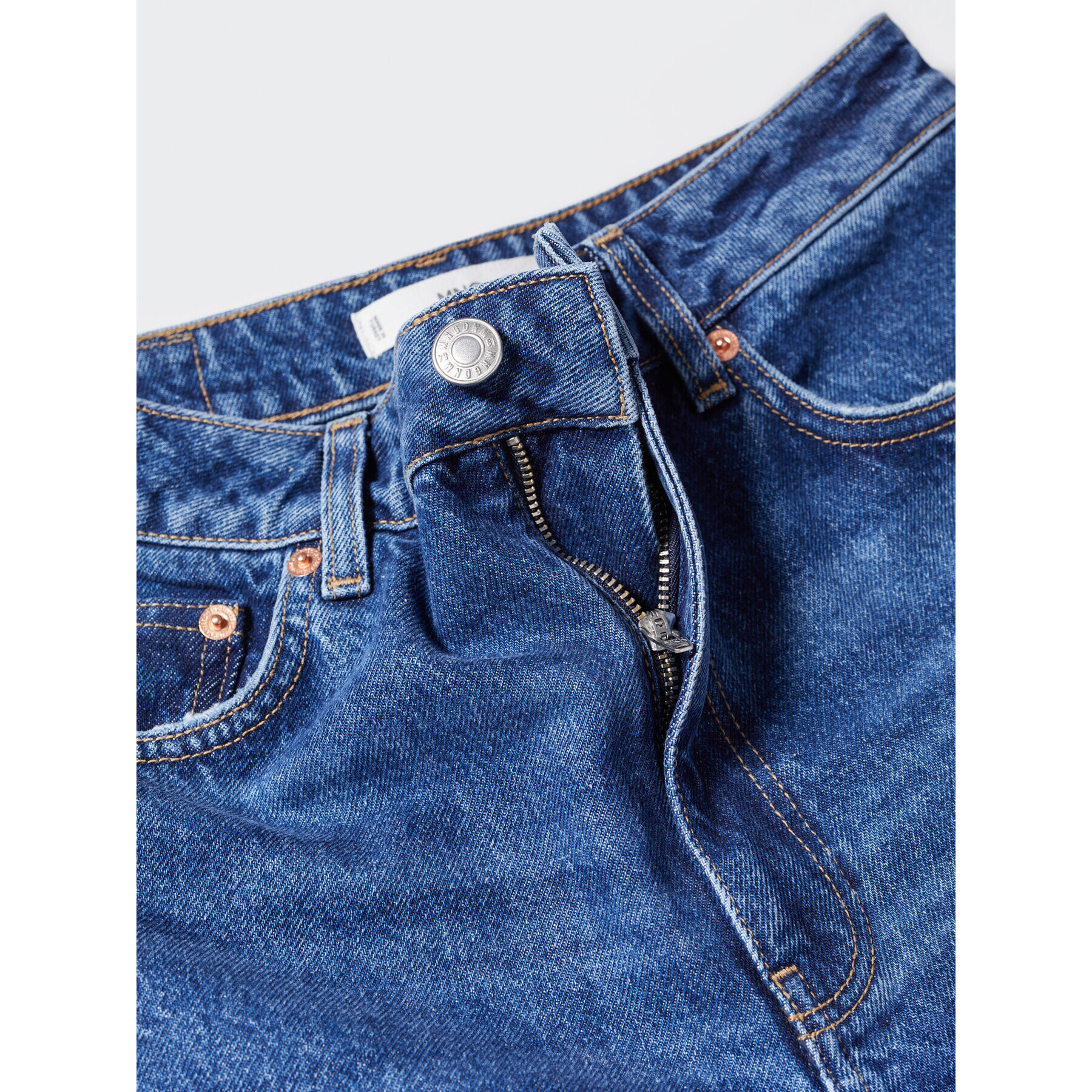 Mango Jeansy Mom2000 47011305 Modrá Mom Fit - Pepit.cz