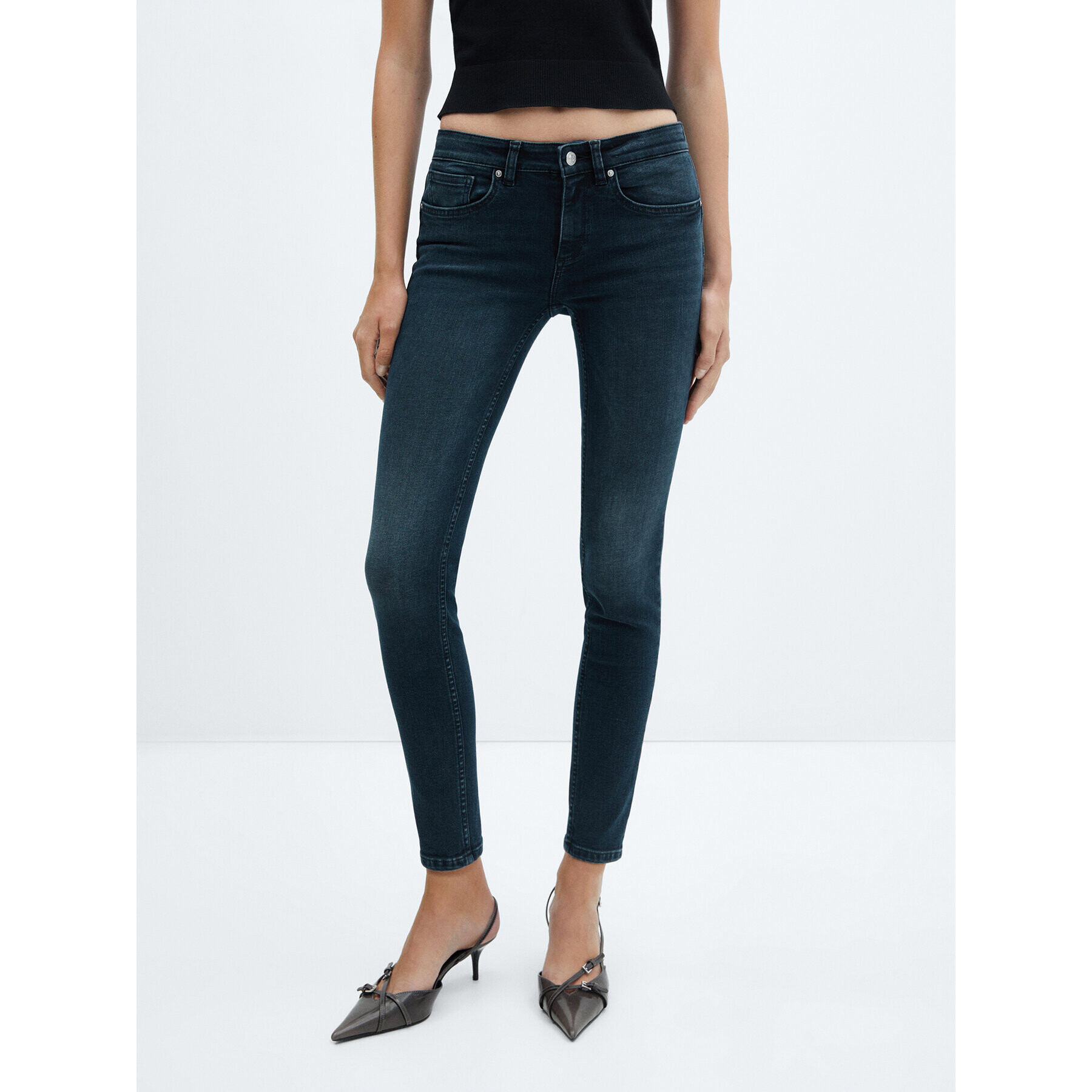 Mango Jeansy Pushup 57055955 Tmavomodrá Skinny Fit - Pepit.cz