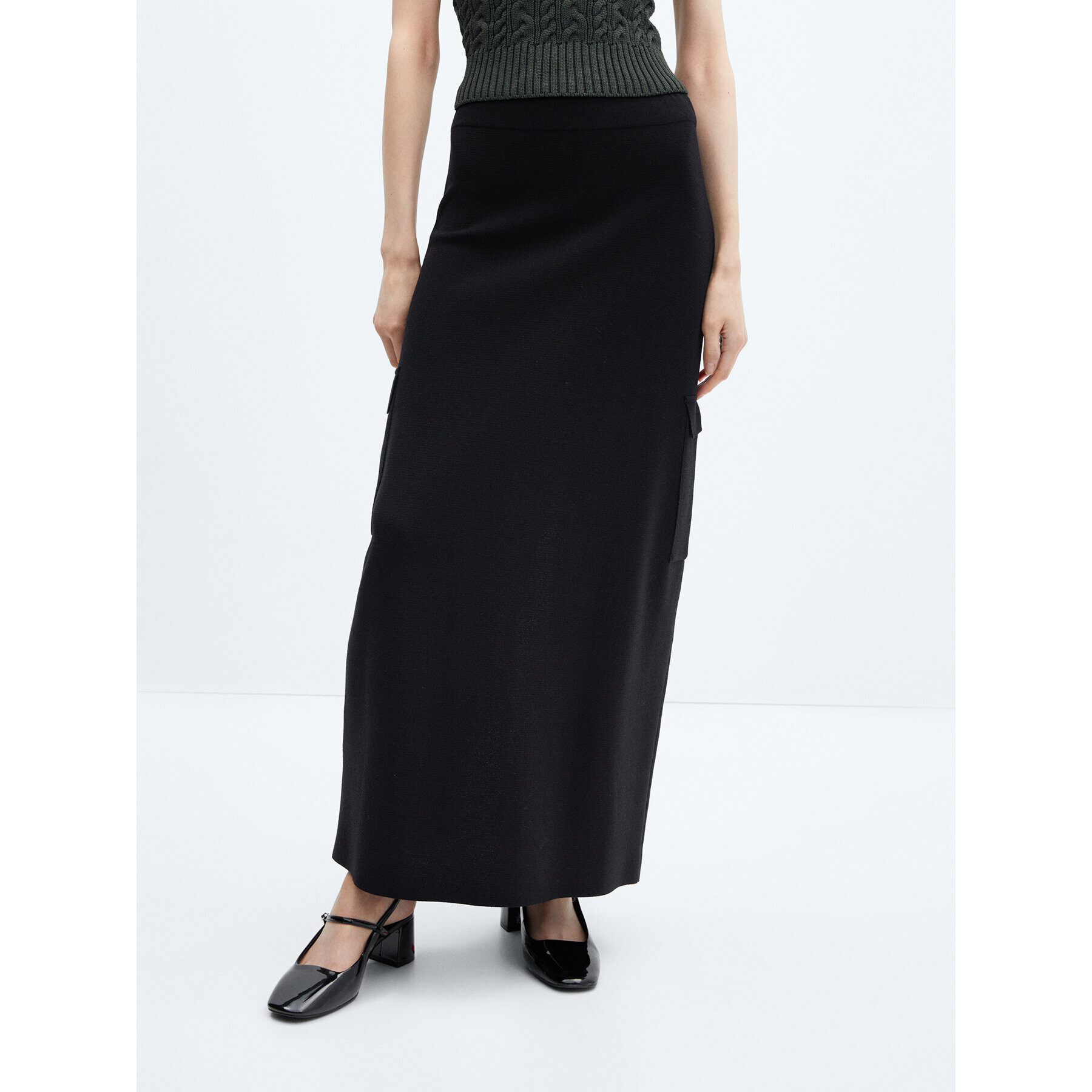 Mango Maxi sukně Waldorfi 57073814 Černá Regular Fit - Pepit.cz