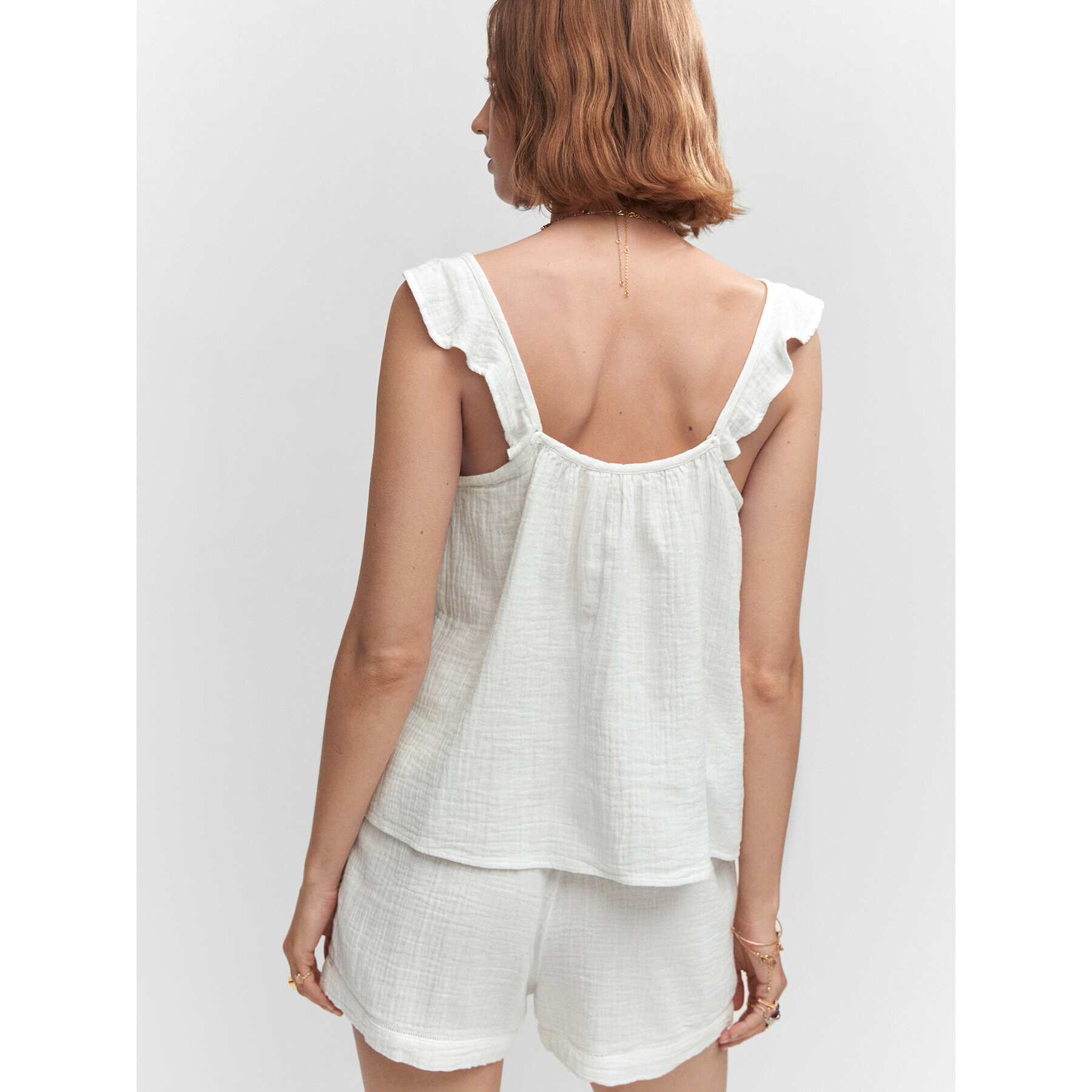 Mango Top Bambu 57030035 Bílá Regular Fit - Pepit.cz