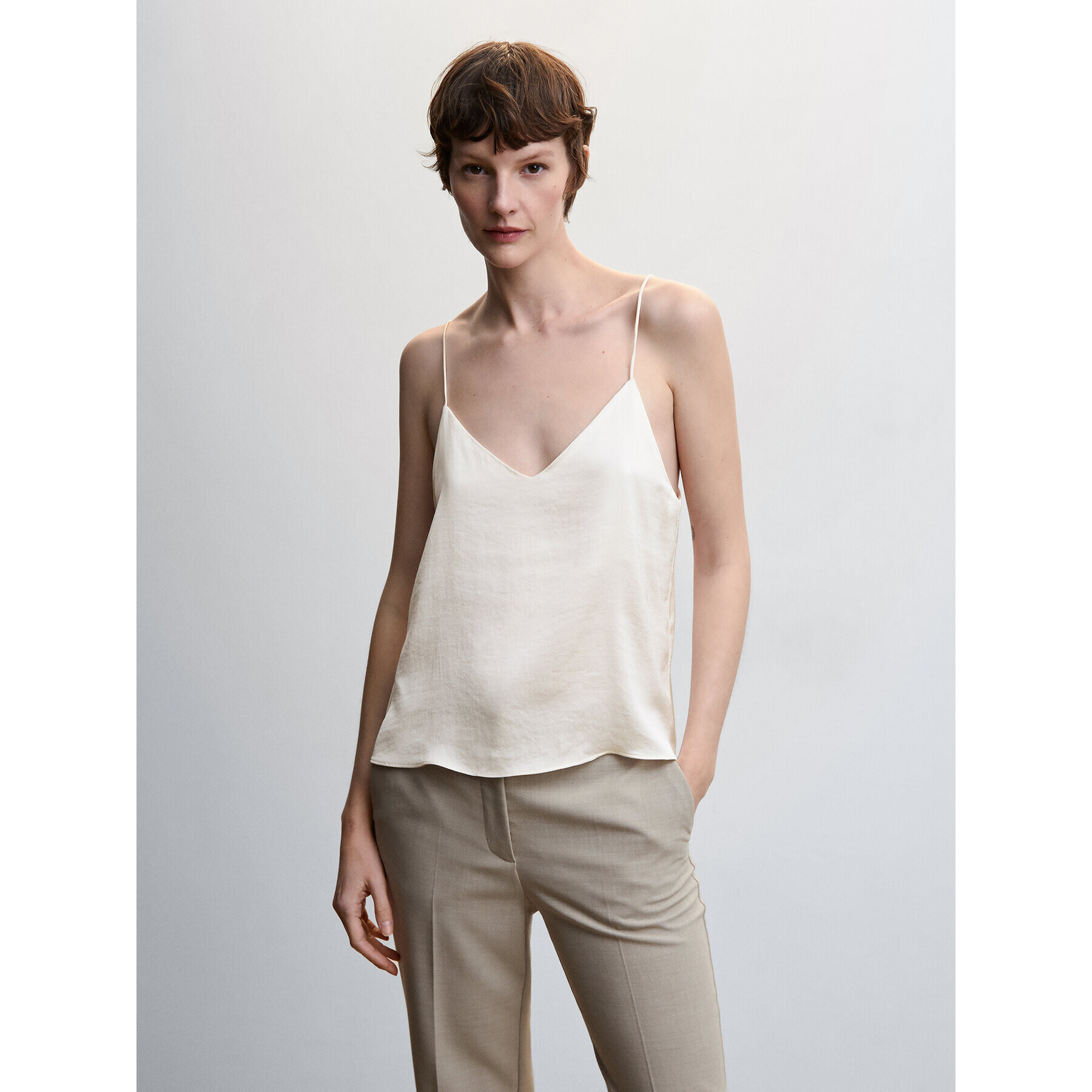 Mango Top Rachel 47057119 Béžová Regular Fit - Pepit.cz