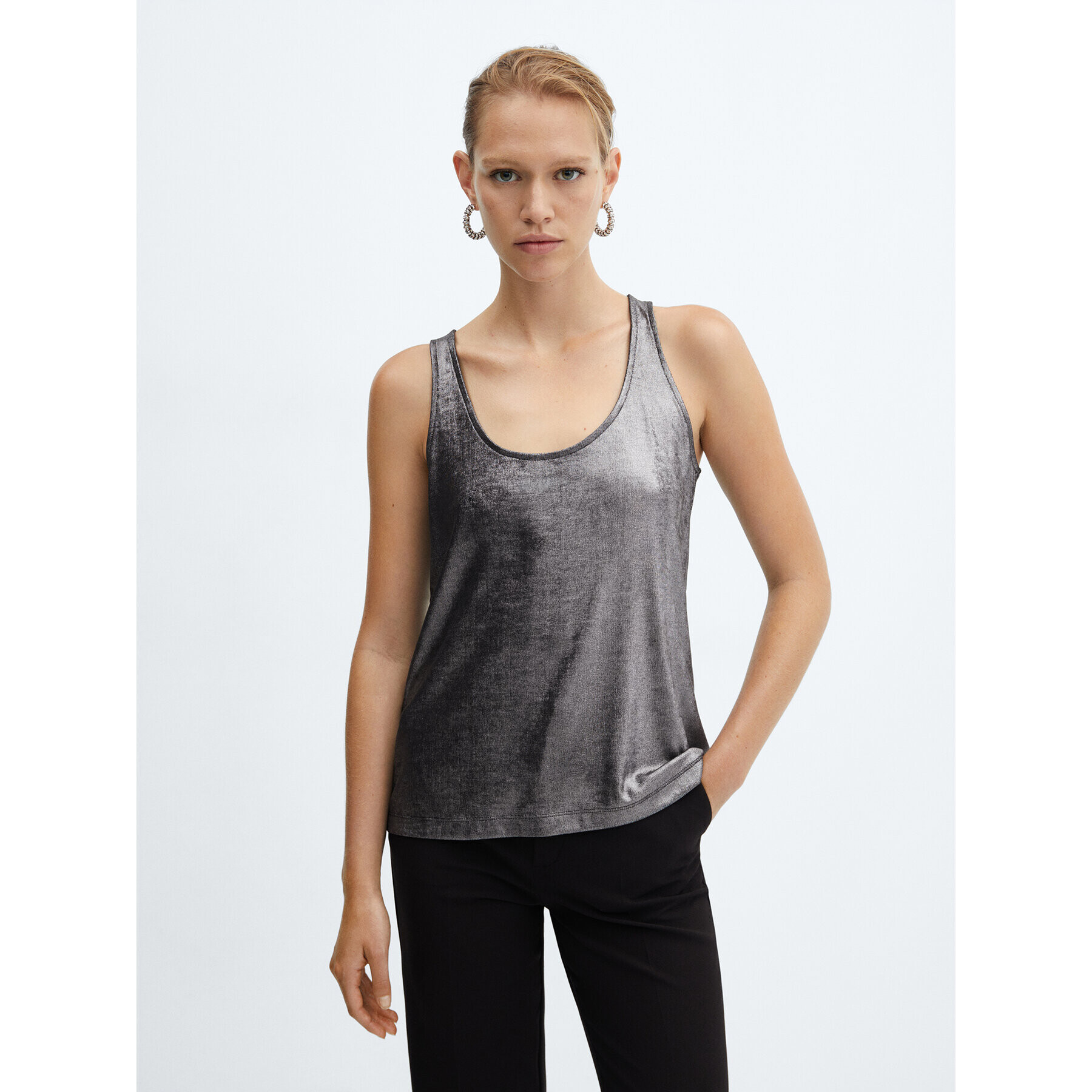 Mango Top Xlame 57088275 Šedá Regular Fit - Pepit.cz