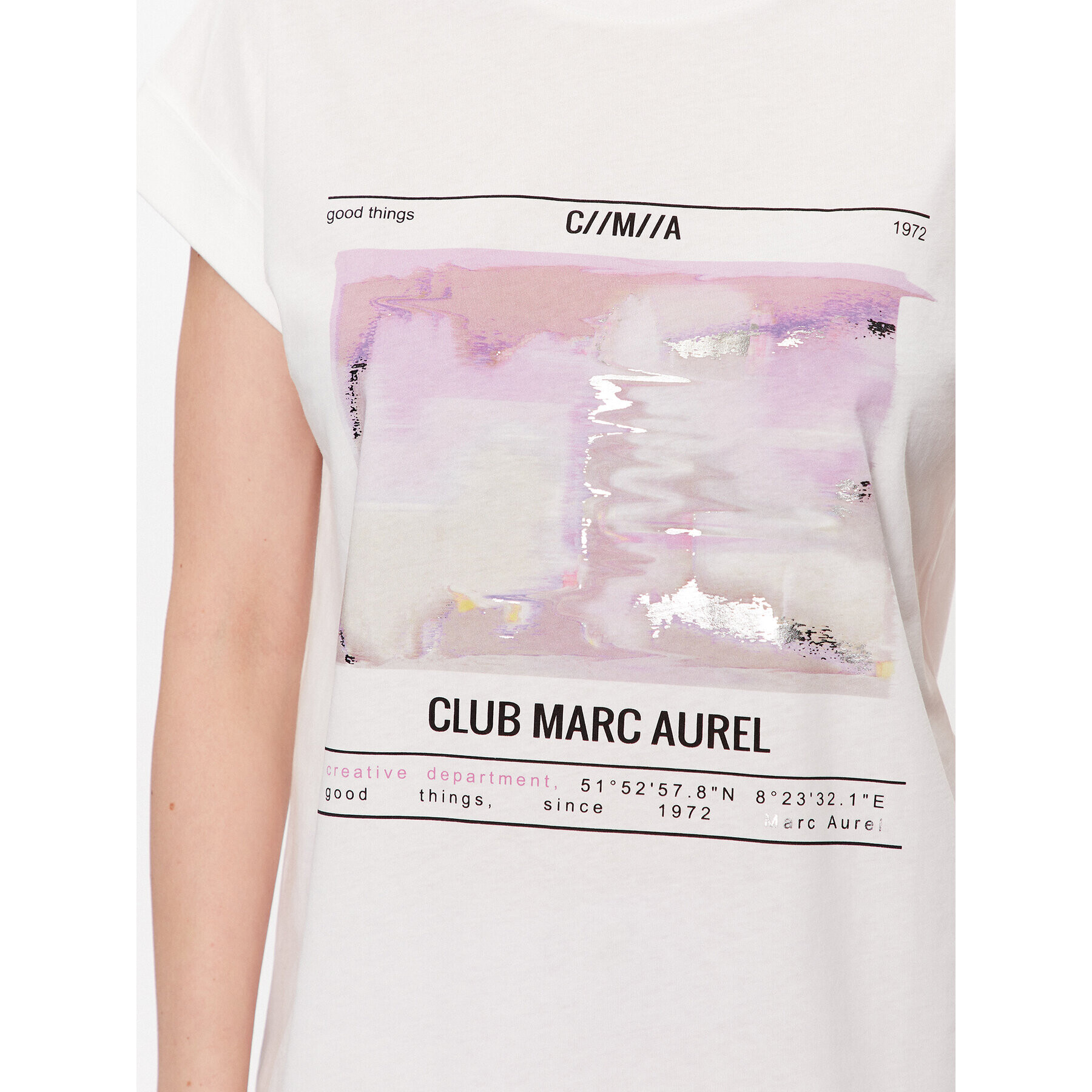 Marc Aurel T-Shirt 7423 7000 73581 Bílá Regular Fit - Pepit.cz