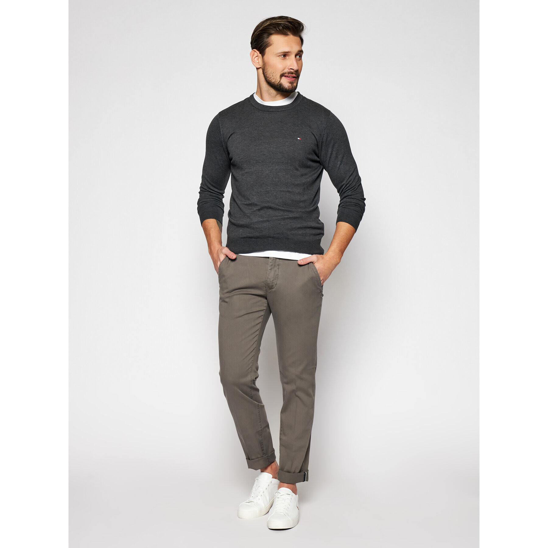 Marc O'Polo Chino kalhoty B21 0108 10064 Šedá Tapered Fit - Pepit.cz