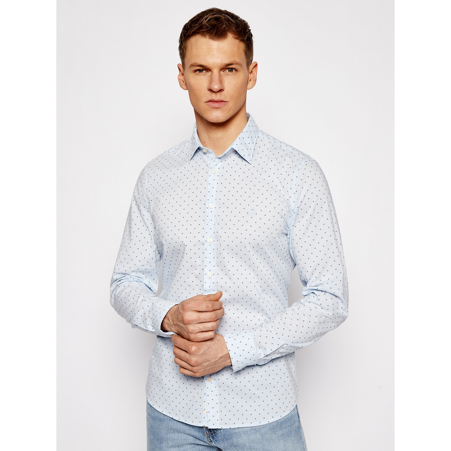 Marc O'Polo Košile 122 7275 42216 Modrá Shaped Fit - Pepit.cz