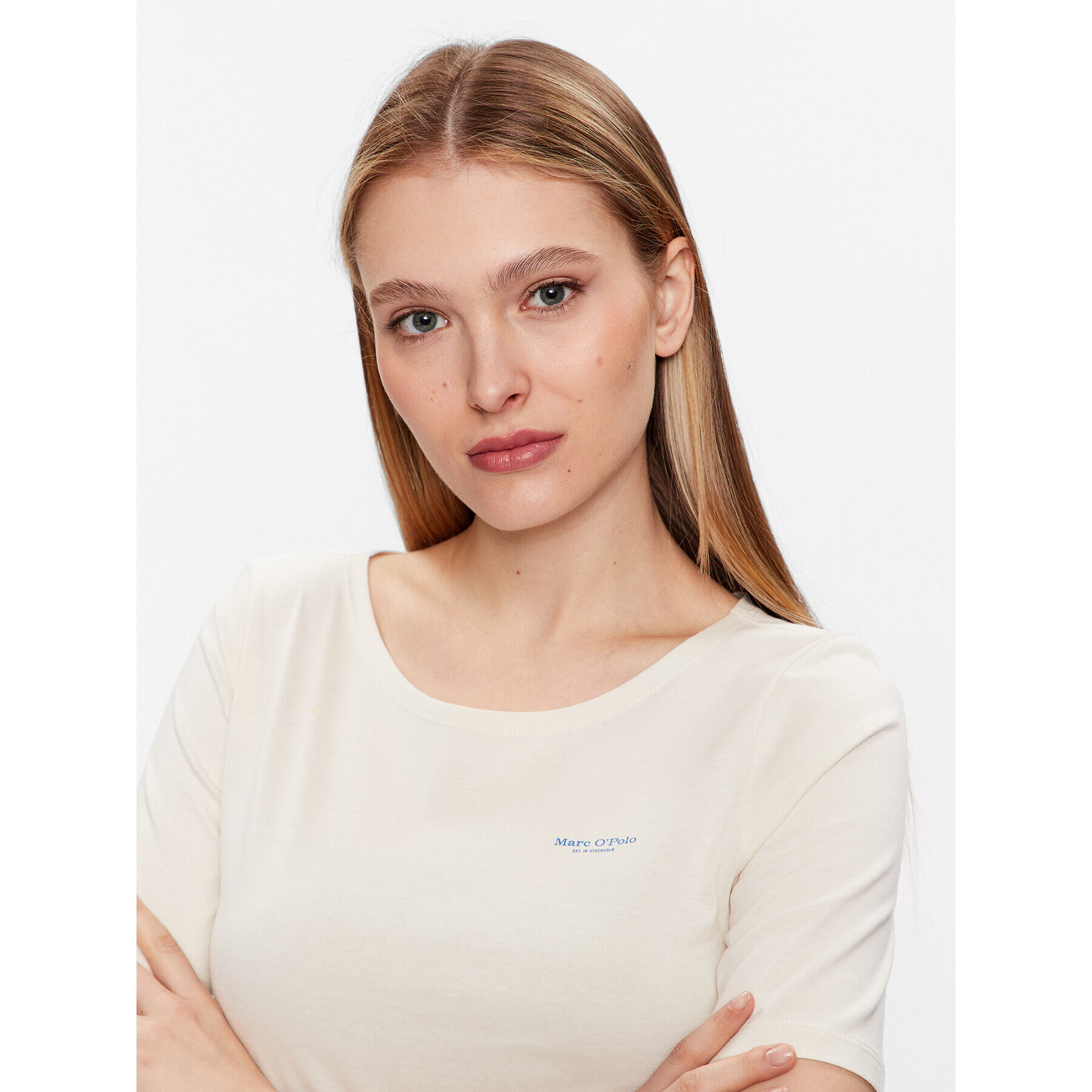 Marc O'Polo T-Shirt 302218351003 Béžová Regular Fit - Pepit.cz