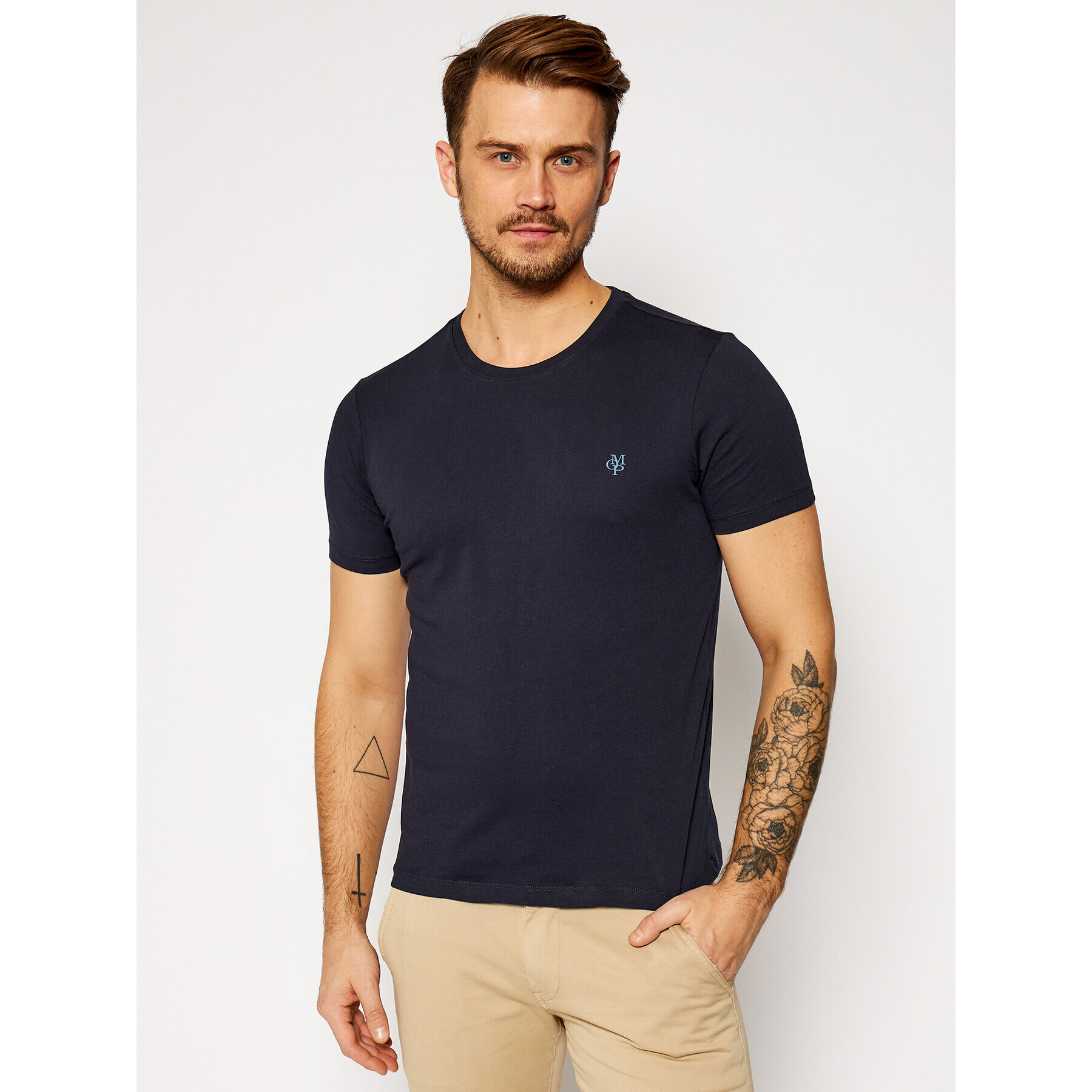 Marc O'Polo T-Shirt B21 2220 51068 Tmavomodrá Shaped Fit - Pepit.cz