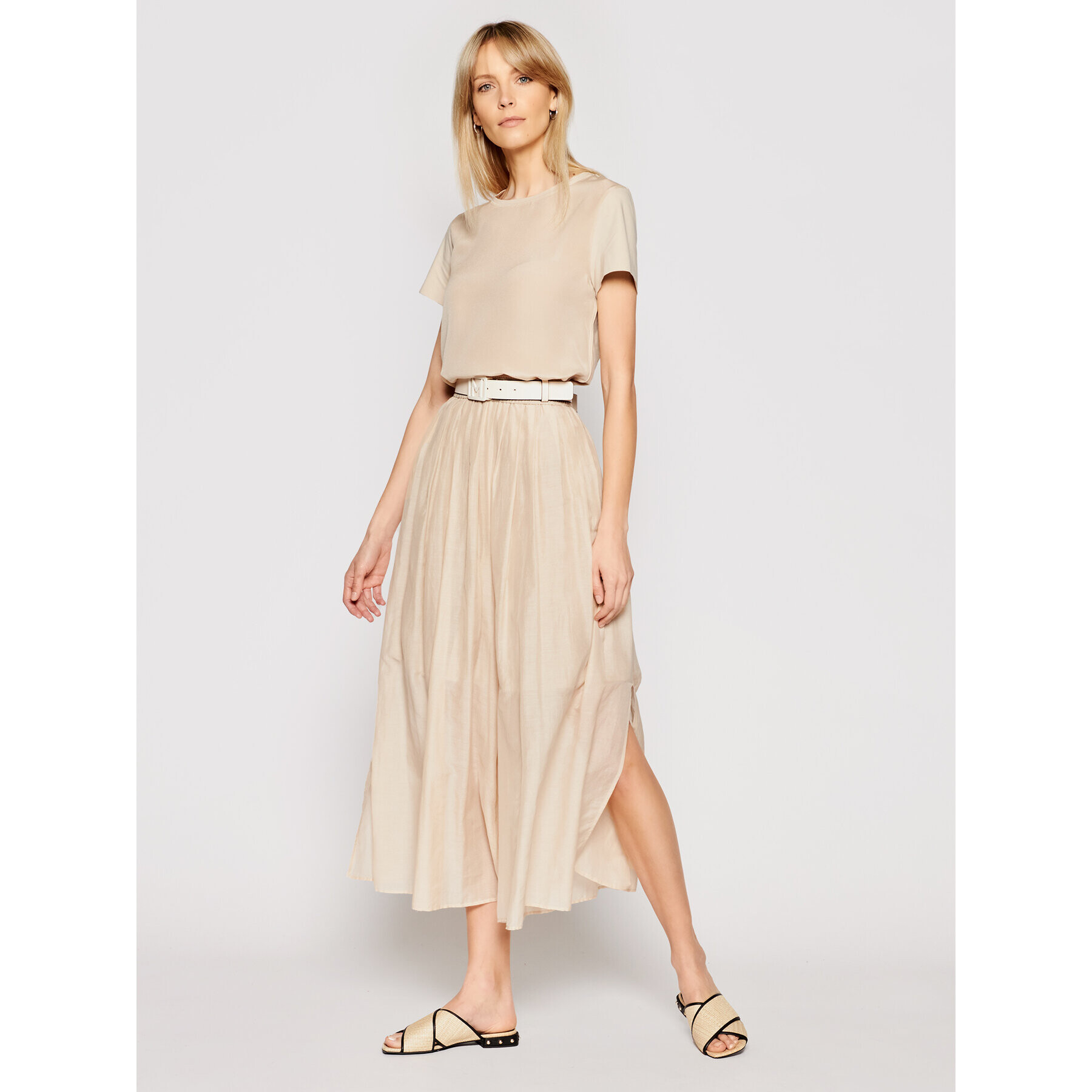 Marella Kalhoty culottes Marche 31311015 Béžová Relaxed Fit - Pepit.cz