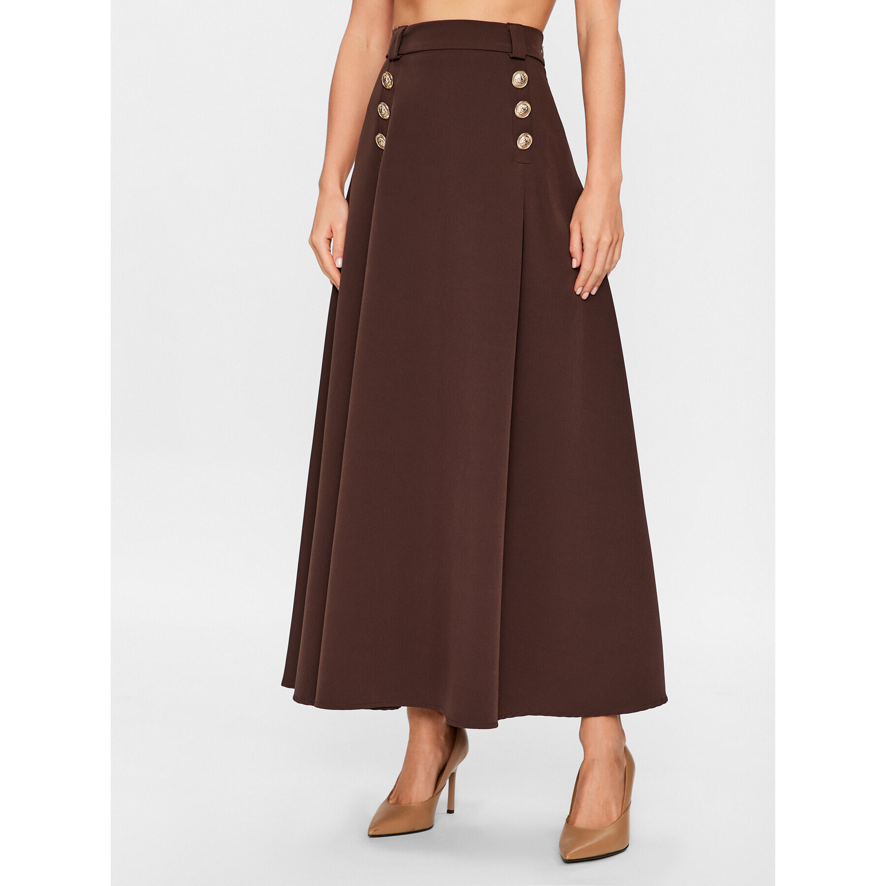 Maryley Maxi sukně 23IB702/41CO Hnědá Regular Fit - Pepit.cz