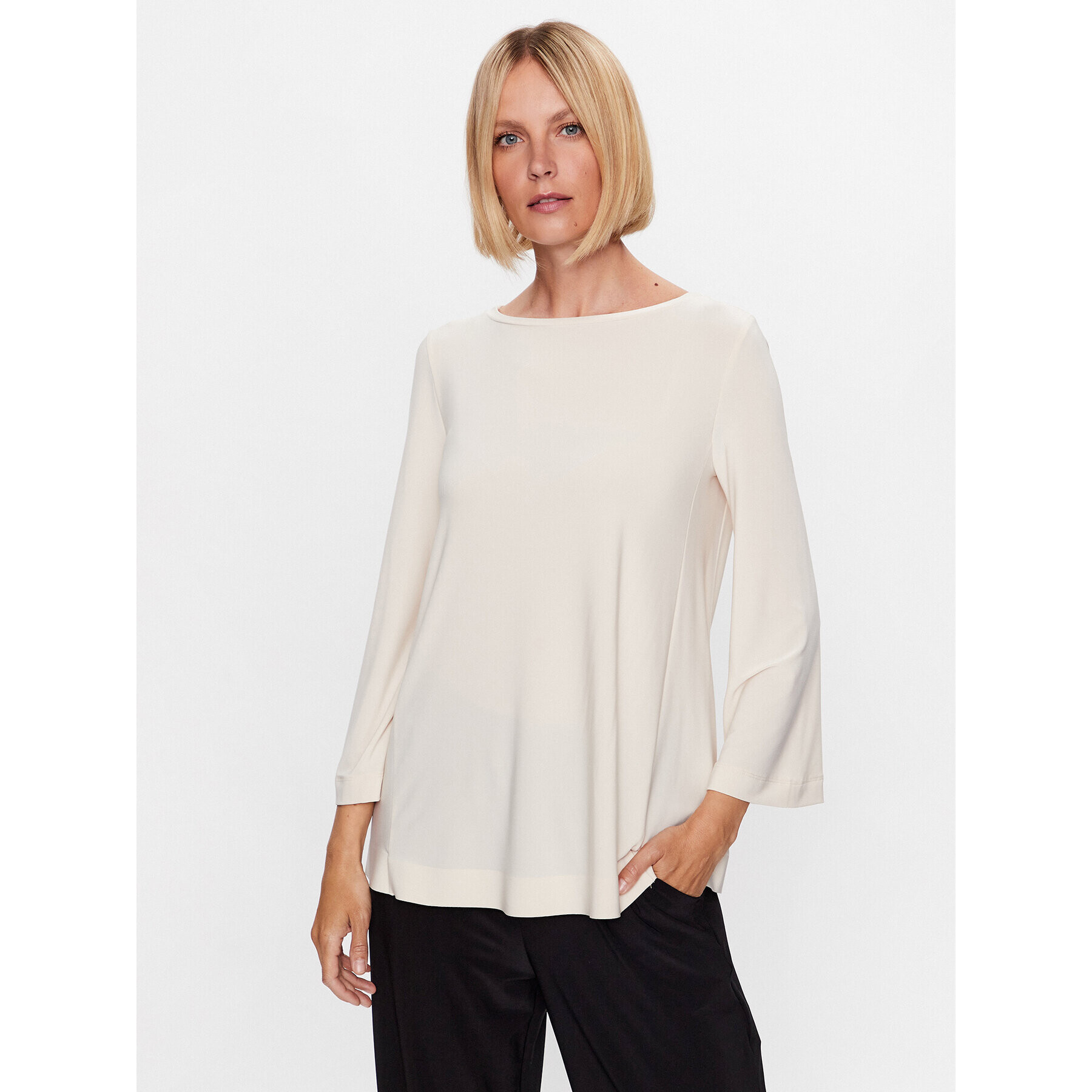 Max Mara Leisure Halenka Pampas 23394603 Écru Relaxed Fit - Pepit.cz