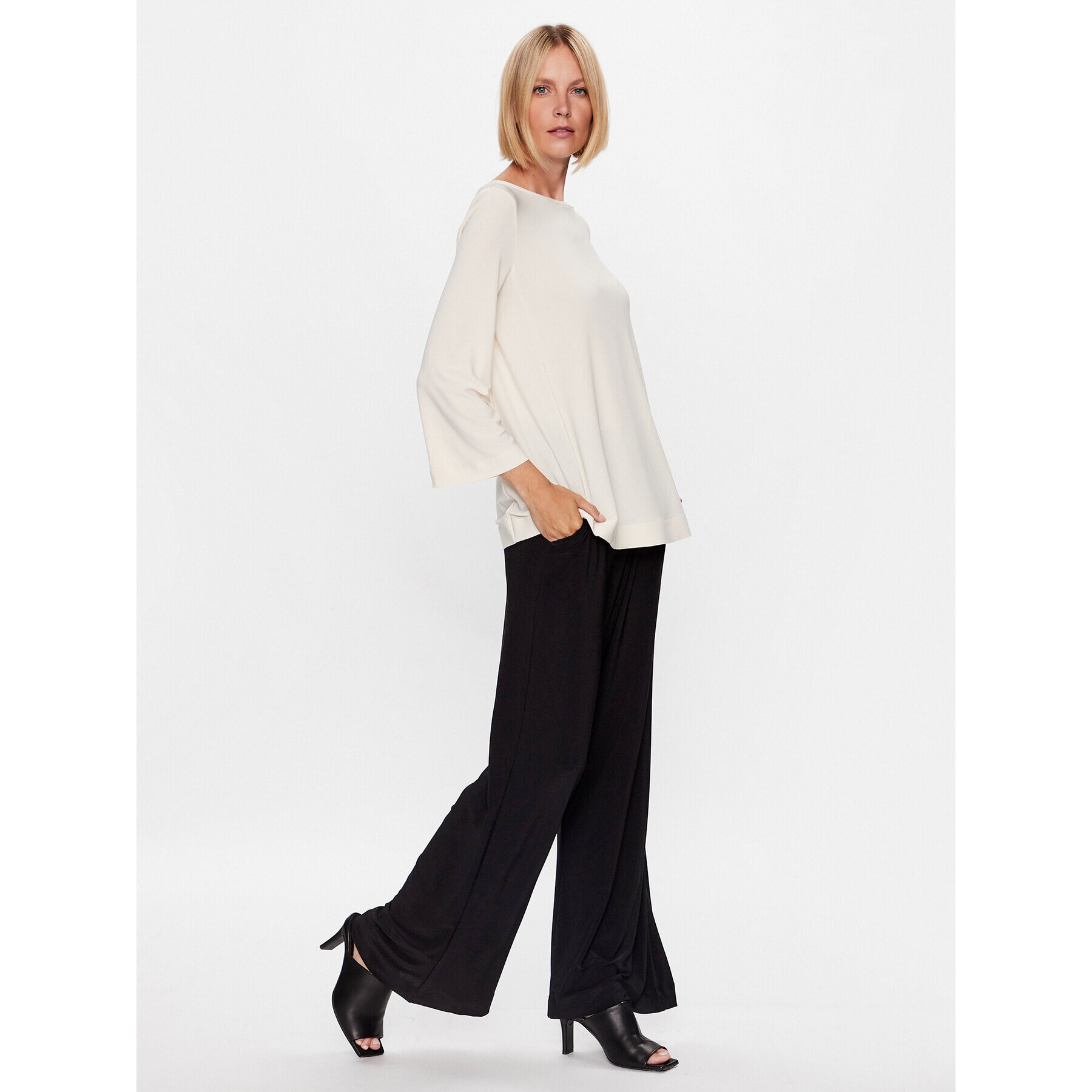 Max Mara Leisure Halenka Pampas 23394603 Écru Relaxed Fit - Pepit.cz