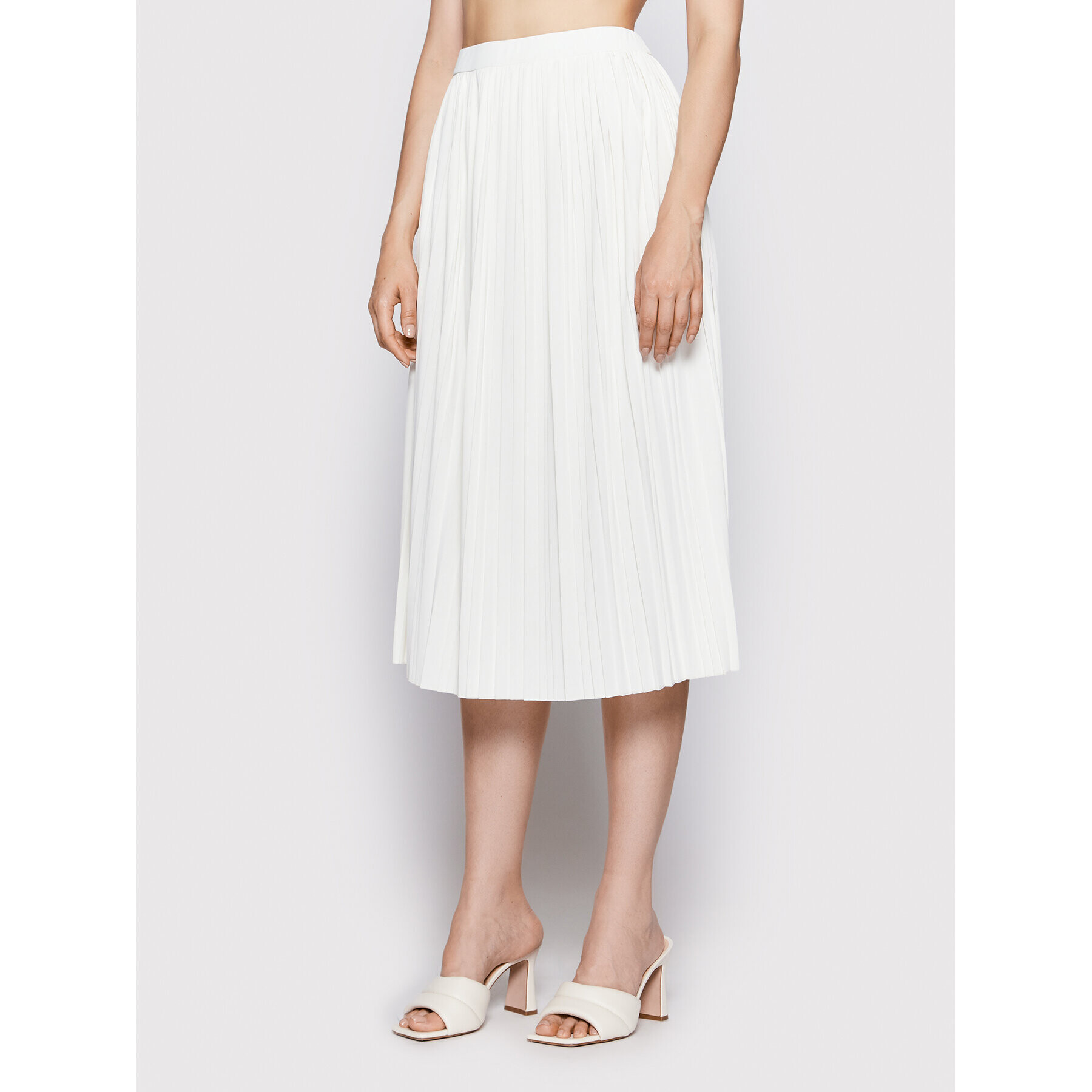 Max Mara Leisure Plisovaná sukně Nodo 37760124 Bílá Regular Fit - Pepit.cz