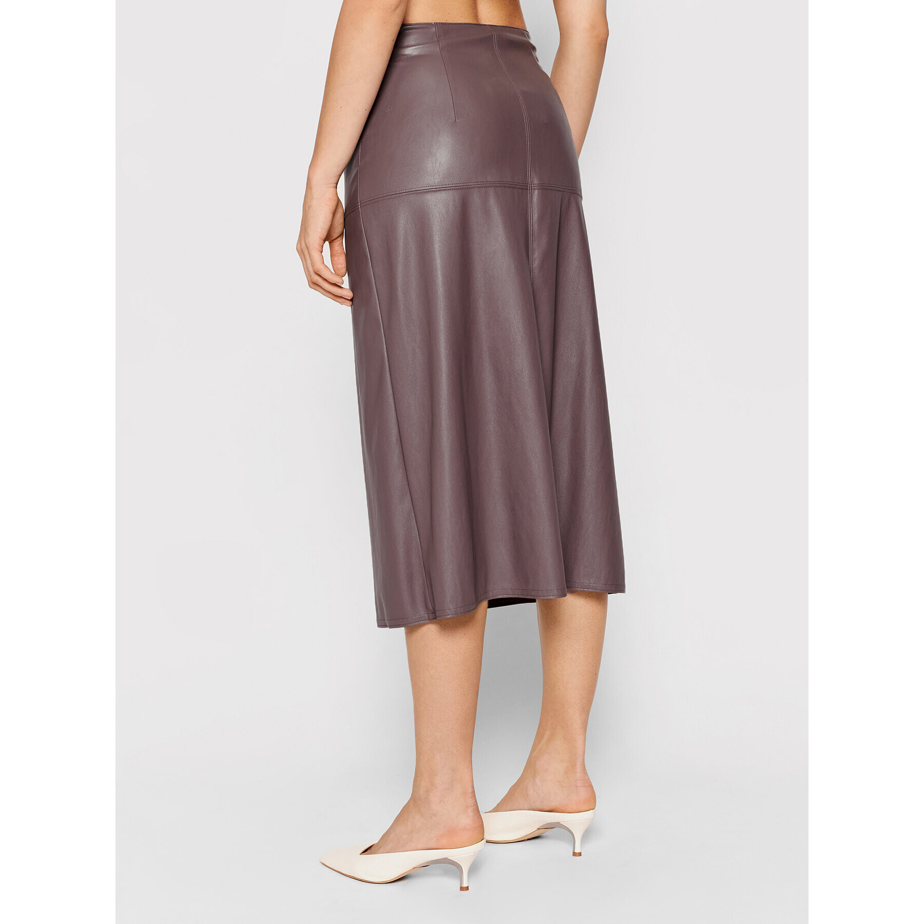 Max Mara Leisure Sukně z imitace kůže Carioca -37760416 Fialová Regular Fit - Pepit.cz