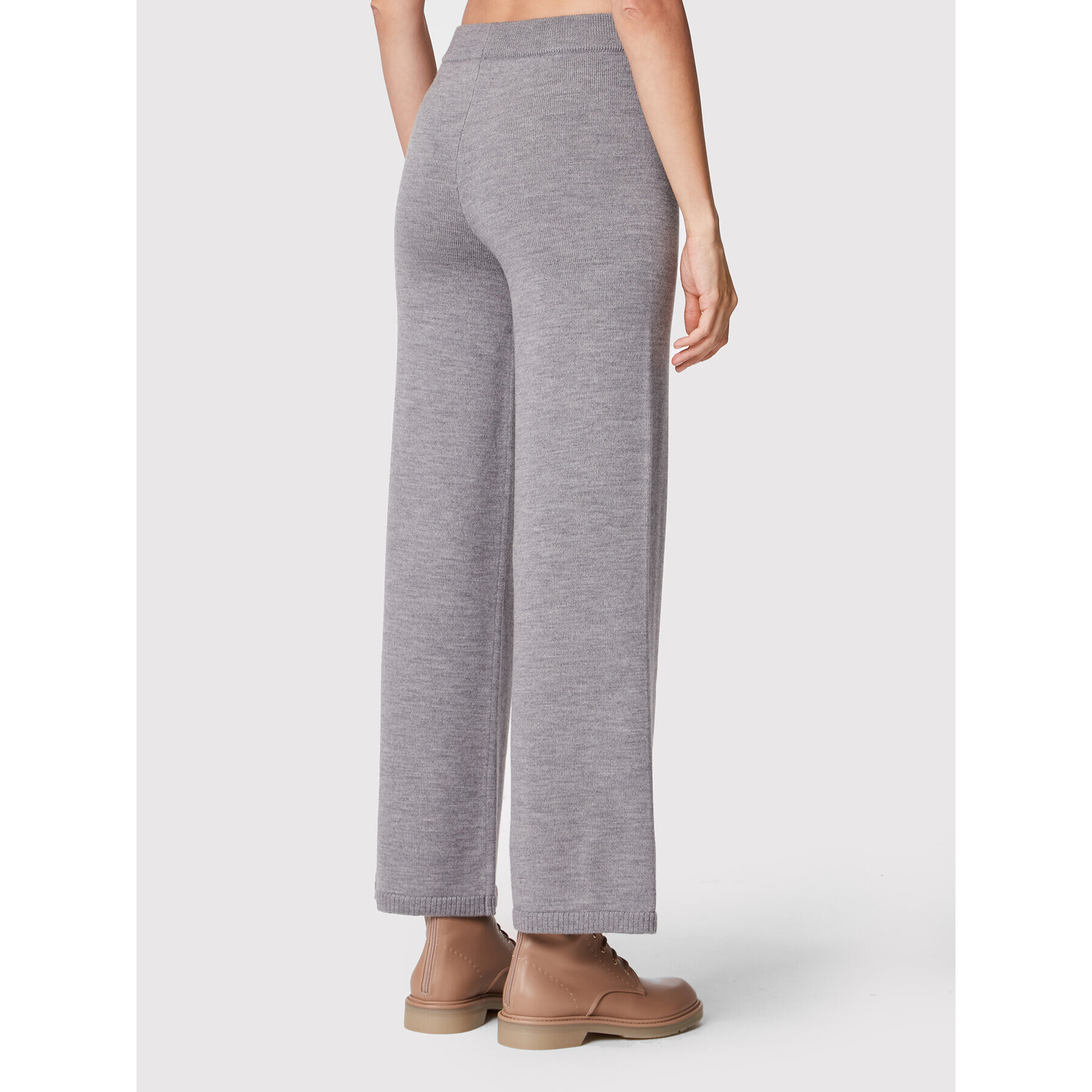 Max Mara Leisure Úpletové kalhoty Ragtime 33360326 Šedá Relaxed Fit - Pepit.cz