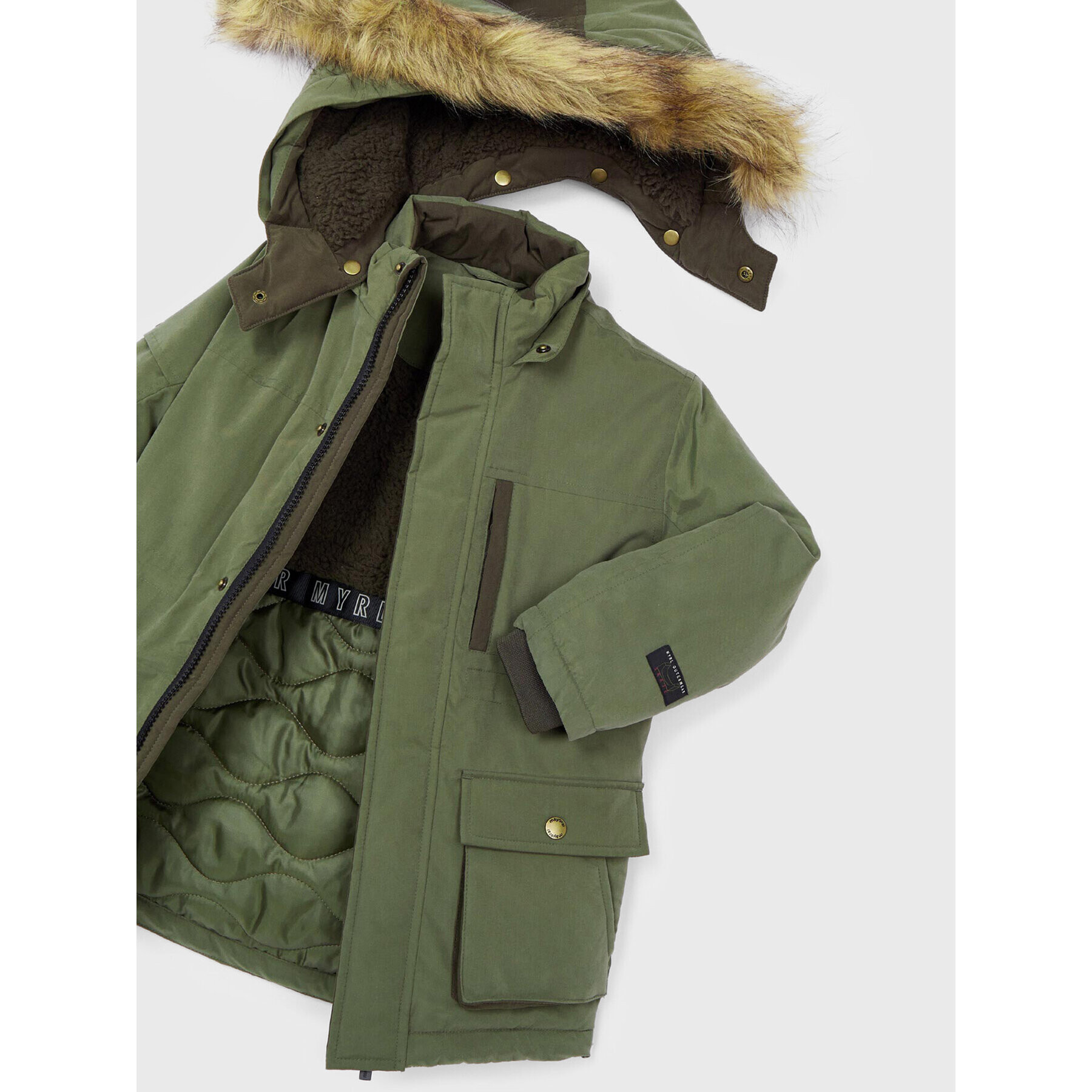 Mayoral Parka 4464 Zelená Regular Fit - Pepit.cz