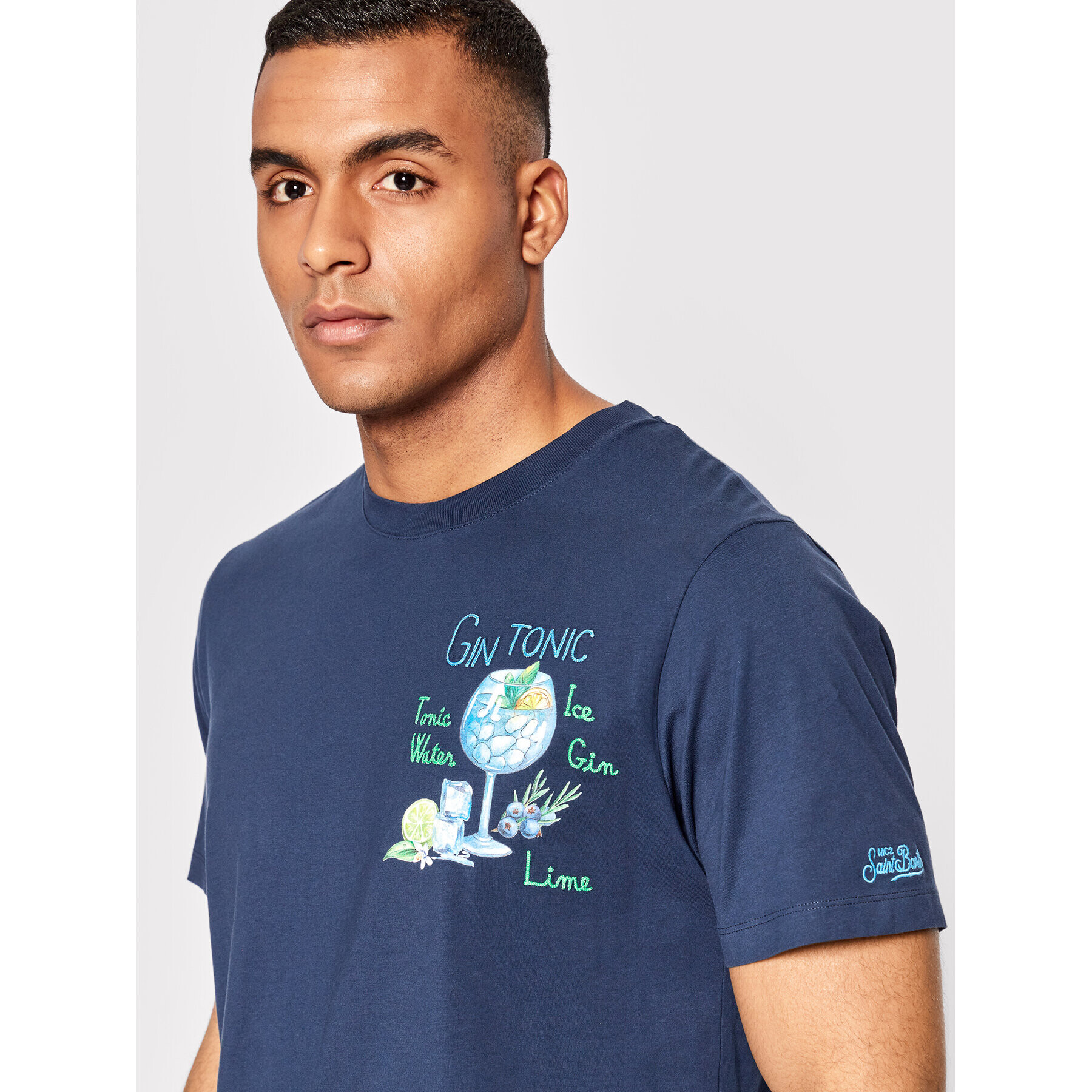 MC2 Saint Barth T-Shirt TSHM001 00223B Tmavomodrá Regular Fit - Pepit.cz