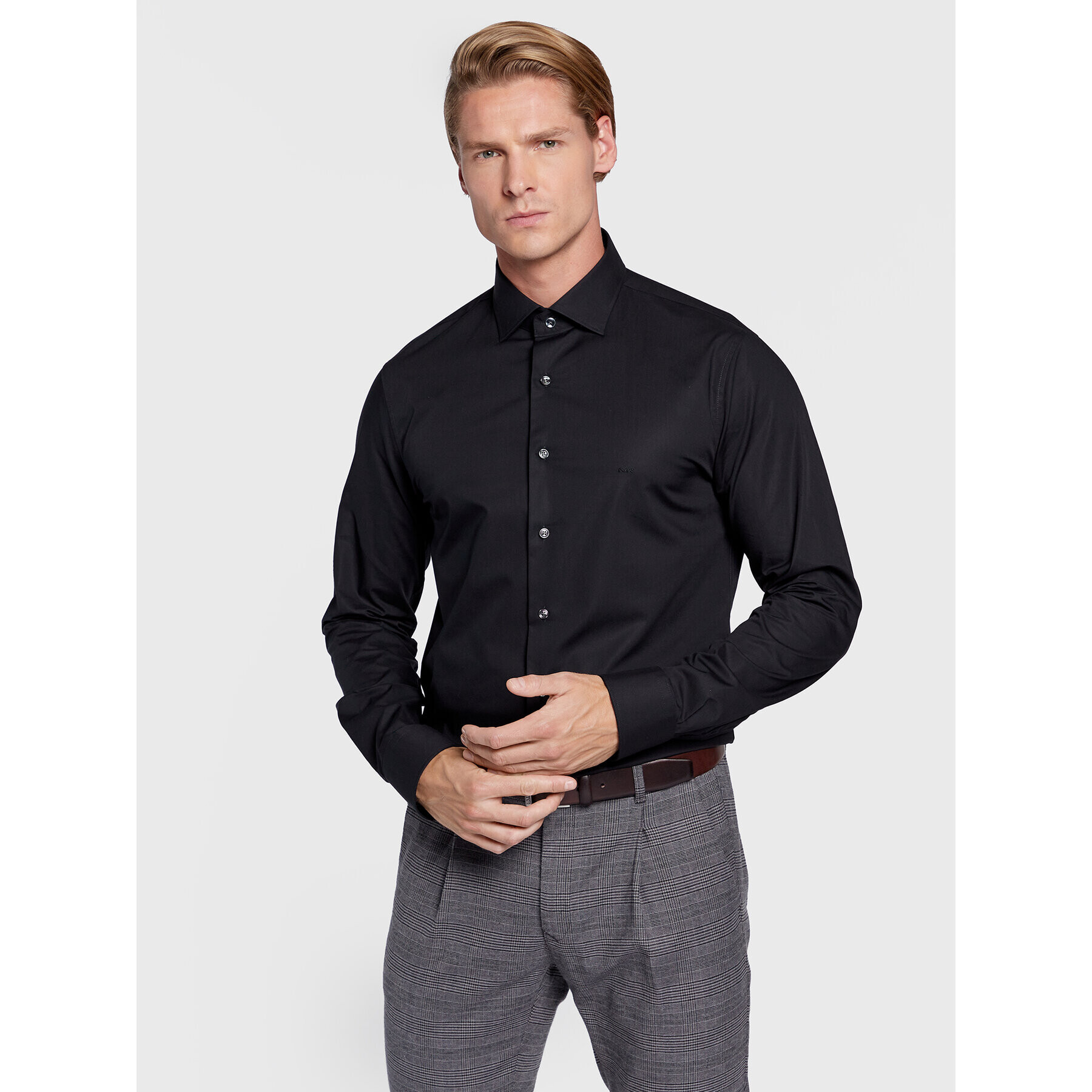 Michael Kors Košile MD0MD90425 Černá Slim Fit - Pepit.cz