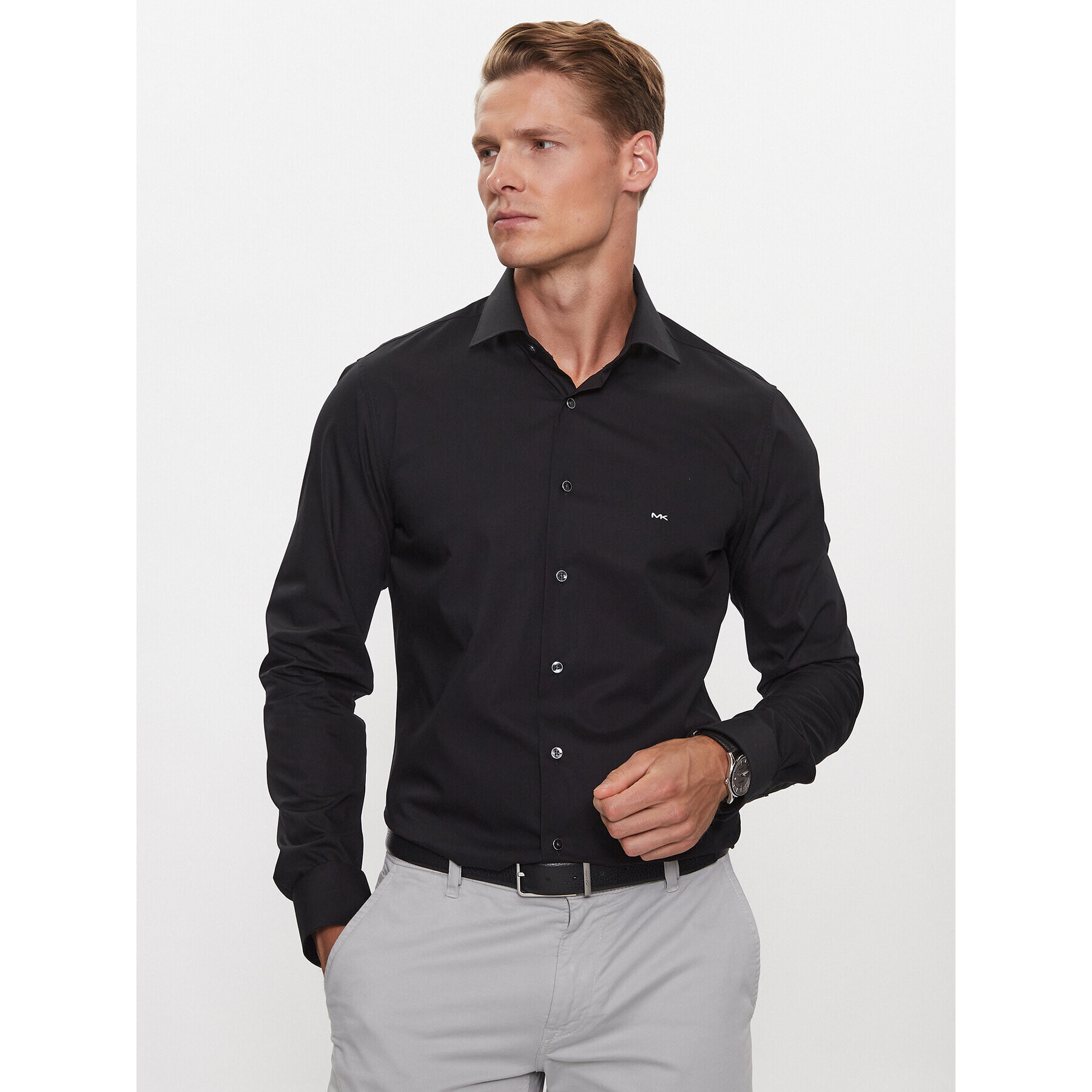 Michael Kors Košile MK0DS01204 Černá Slim Fit - Pepit.cz