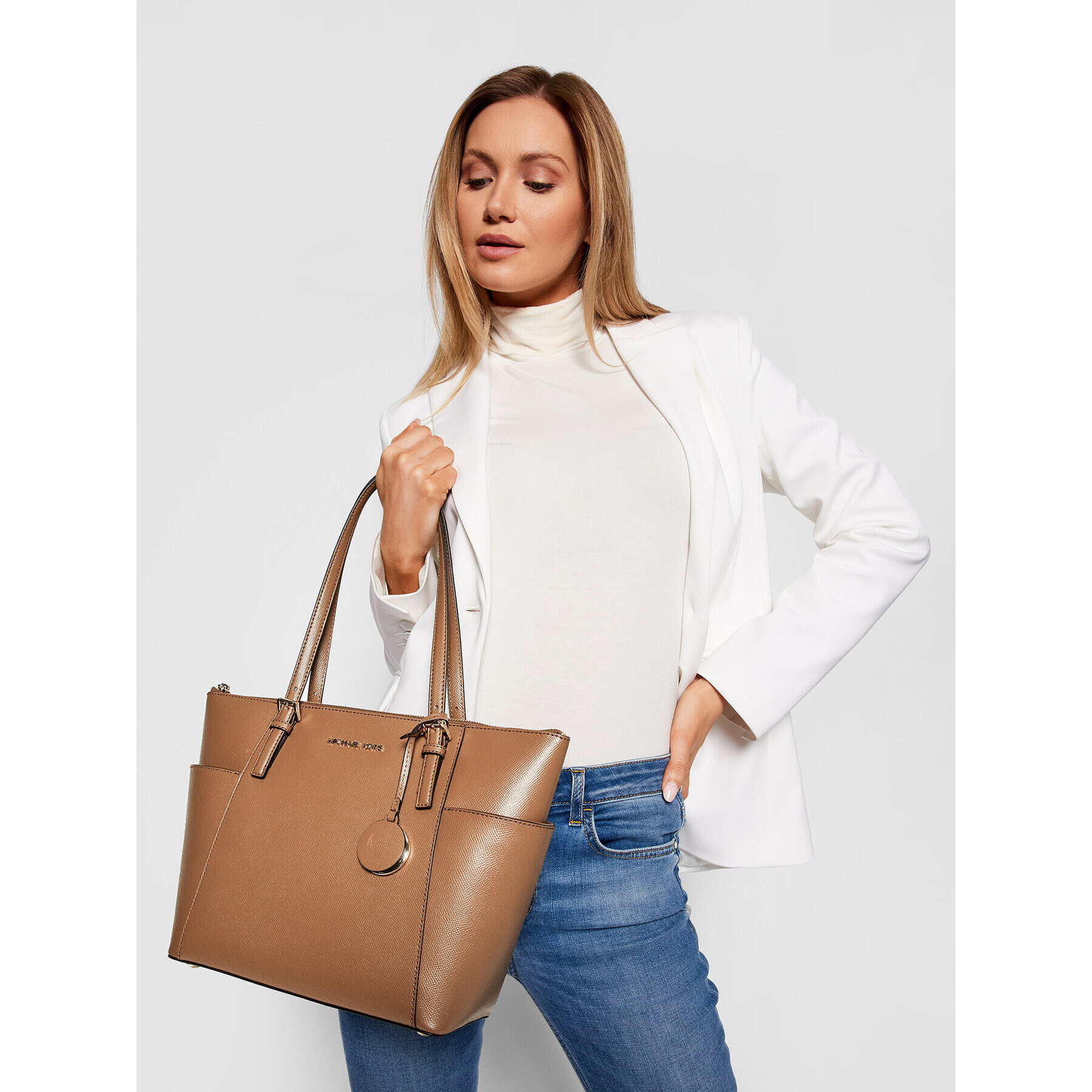 MICHAEL Michael Kors Kabelka Jet Set Item 30F2GTTT8L Hnědá - Pepit.cz