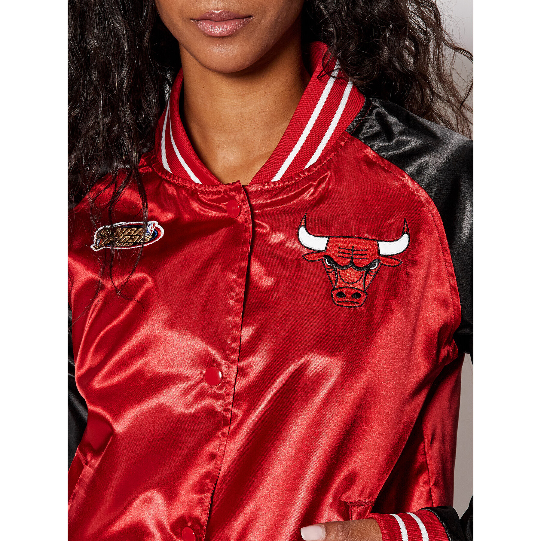 Mitchell & Ness Bunda bomber OJBF1057 Červená Regular Fit - Pepit.cz