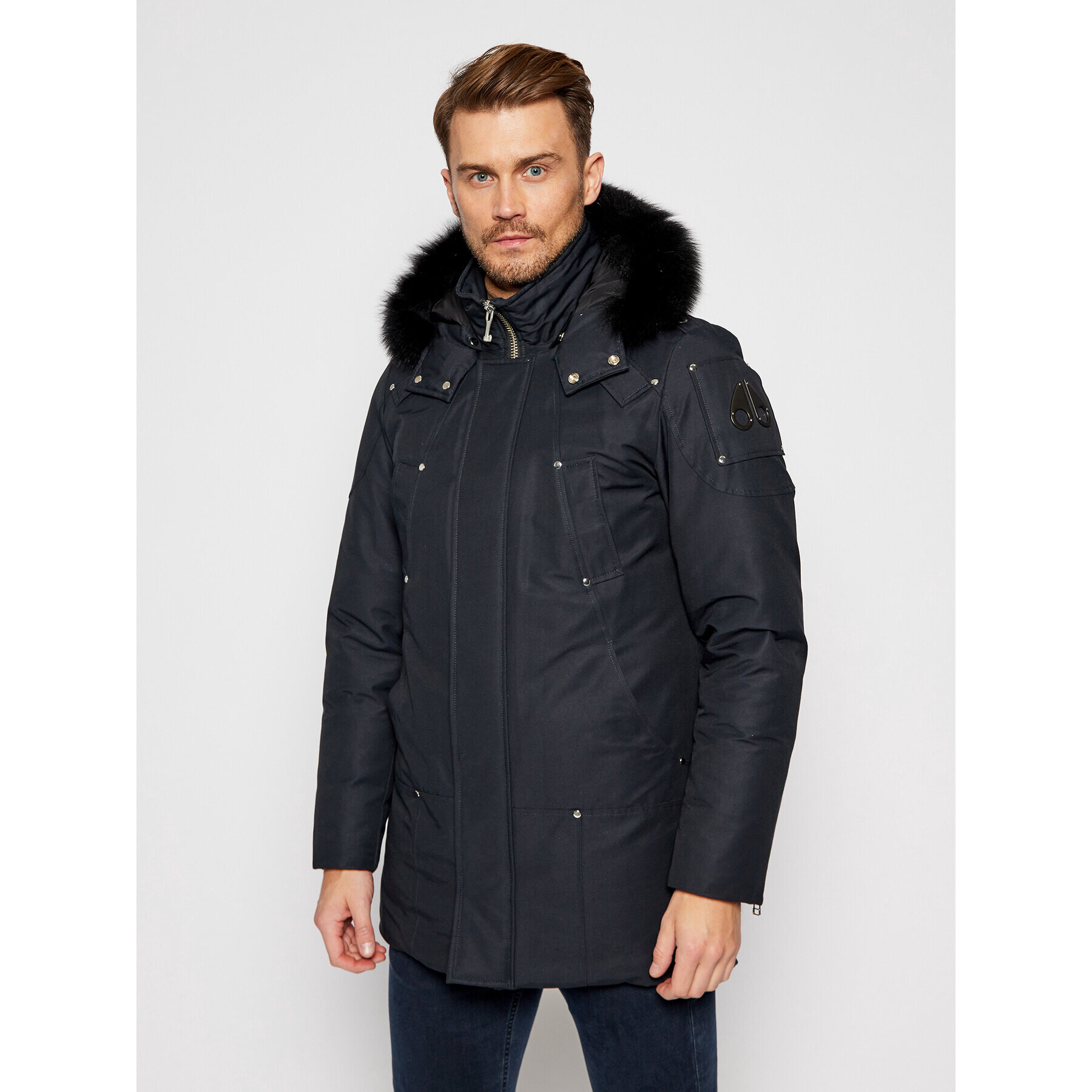 Moose Knuckles Parka Stirling MK4661MP Tmavomodrá Regular Fit - Pepit.cz