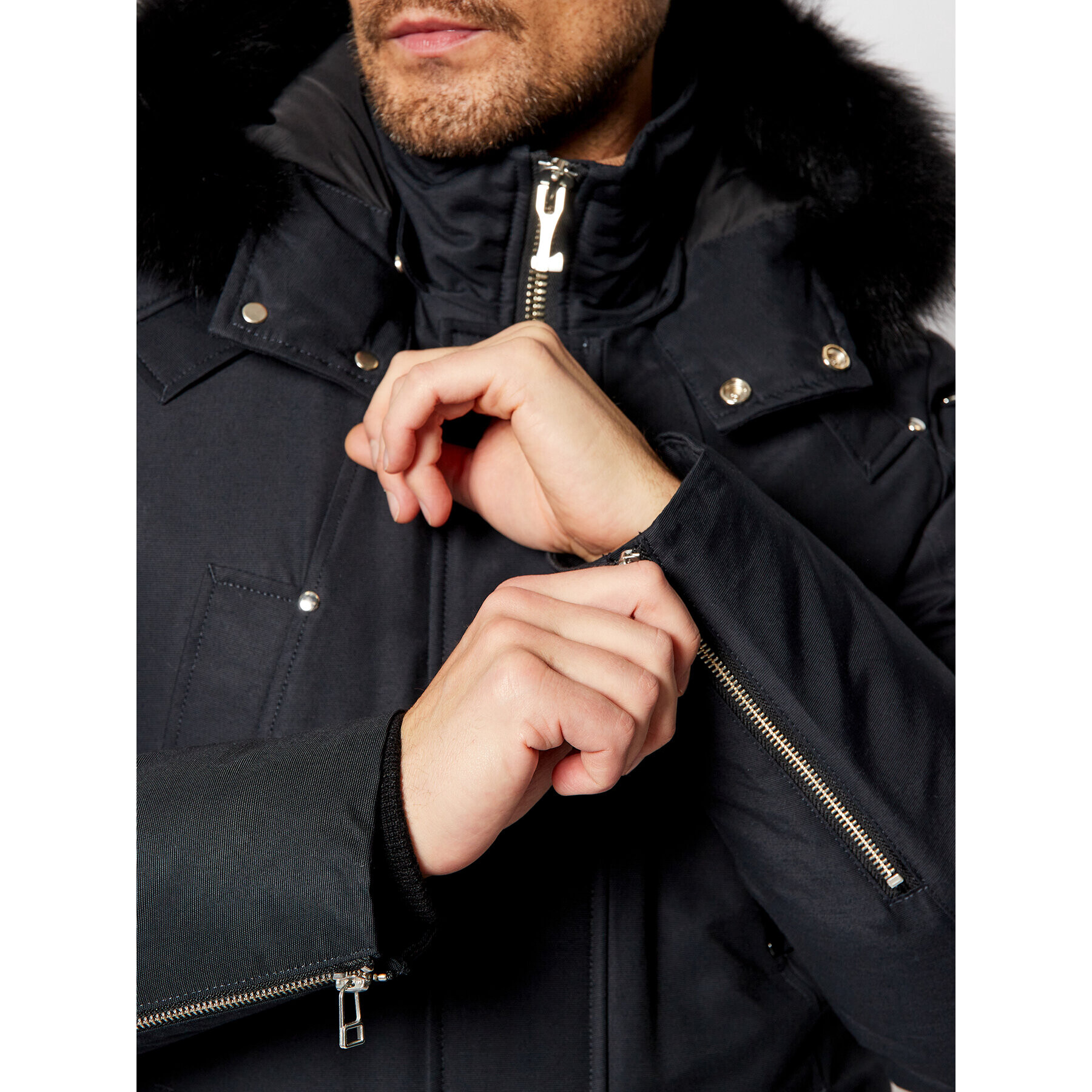 Moose Knuckles Parka Stirling MK4661MP Tmavomodrá Regular Fit - Pepit.cz