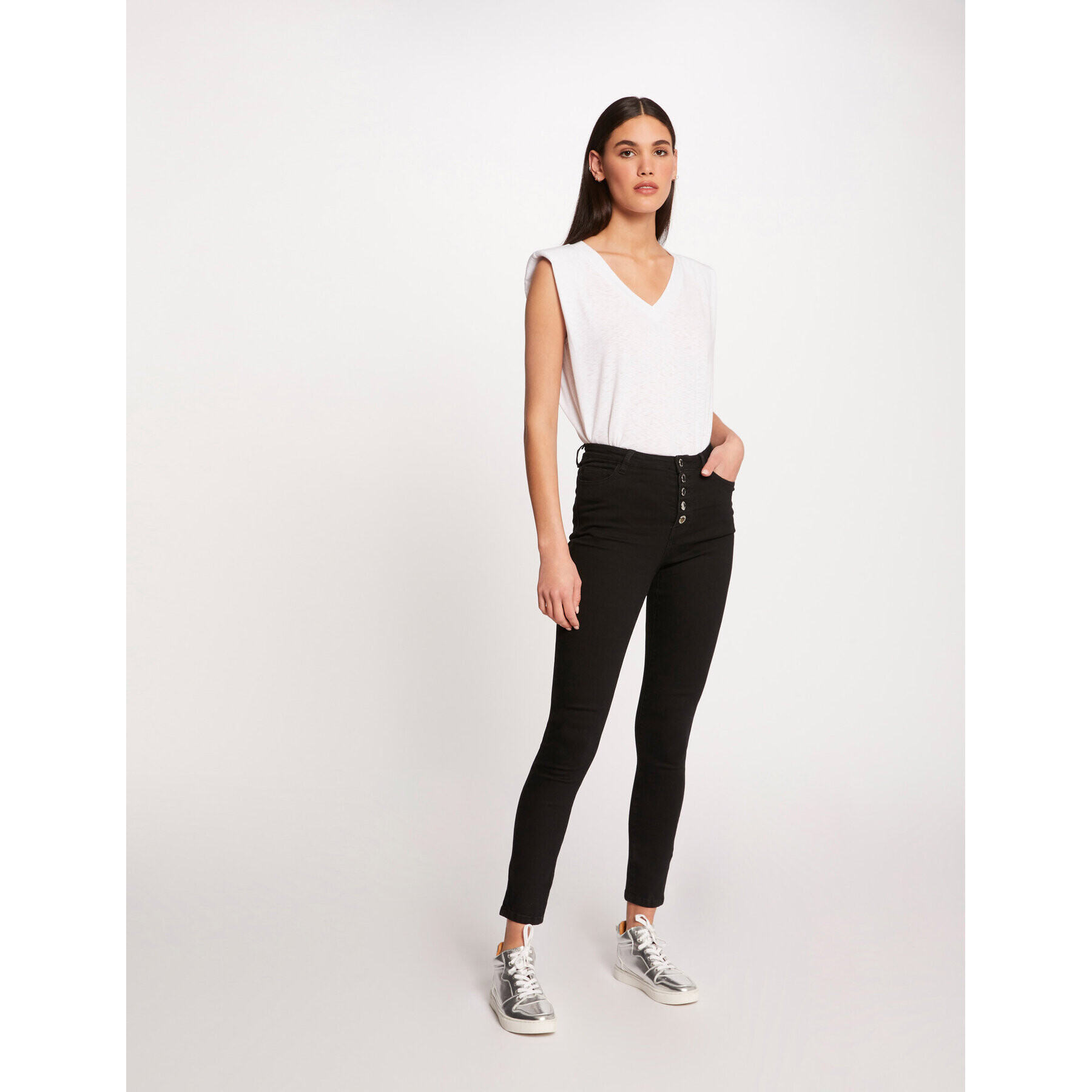 Morgan Jeansy 211-PBLACK Černá Skinny Fit - Pepit.cz