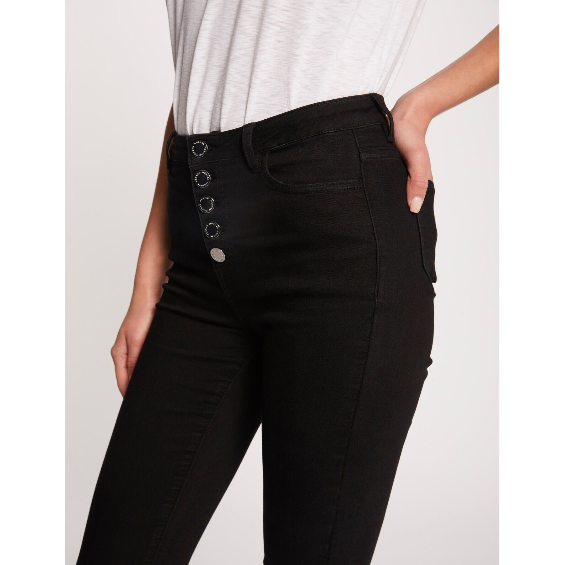 Morgan Jeansy 211-PBLACK Černá Skinny Fit - Pepit.cz