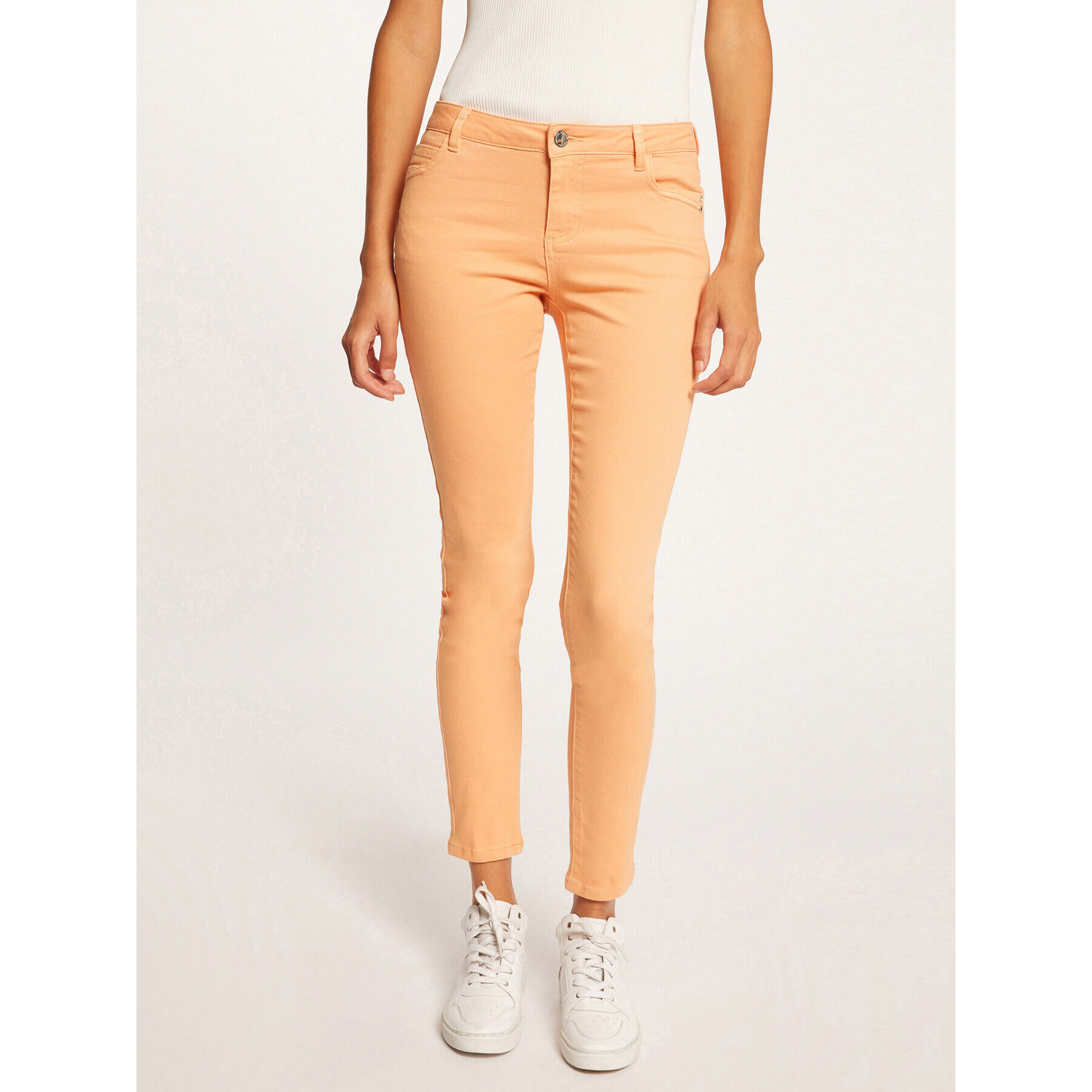 Morgan Jeansy 211-PETRA1 Oranžová Skinny Fit - Pepit.cz