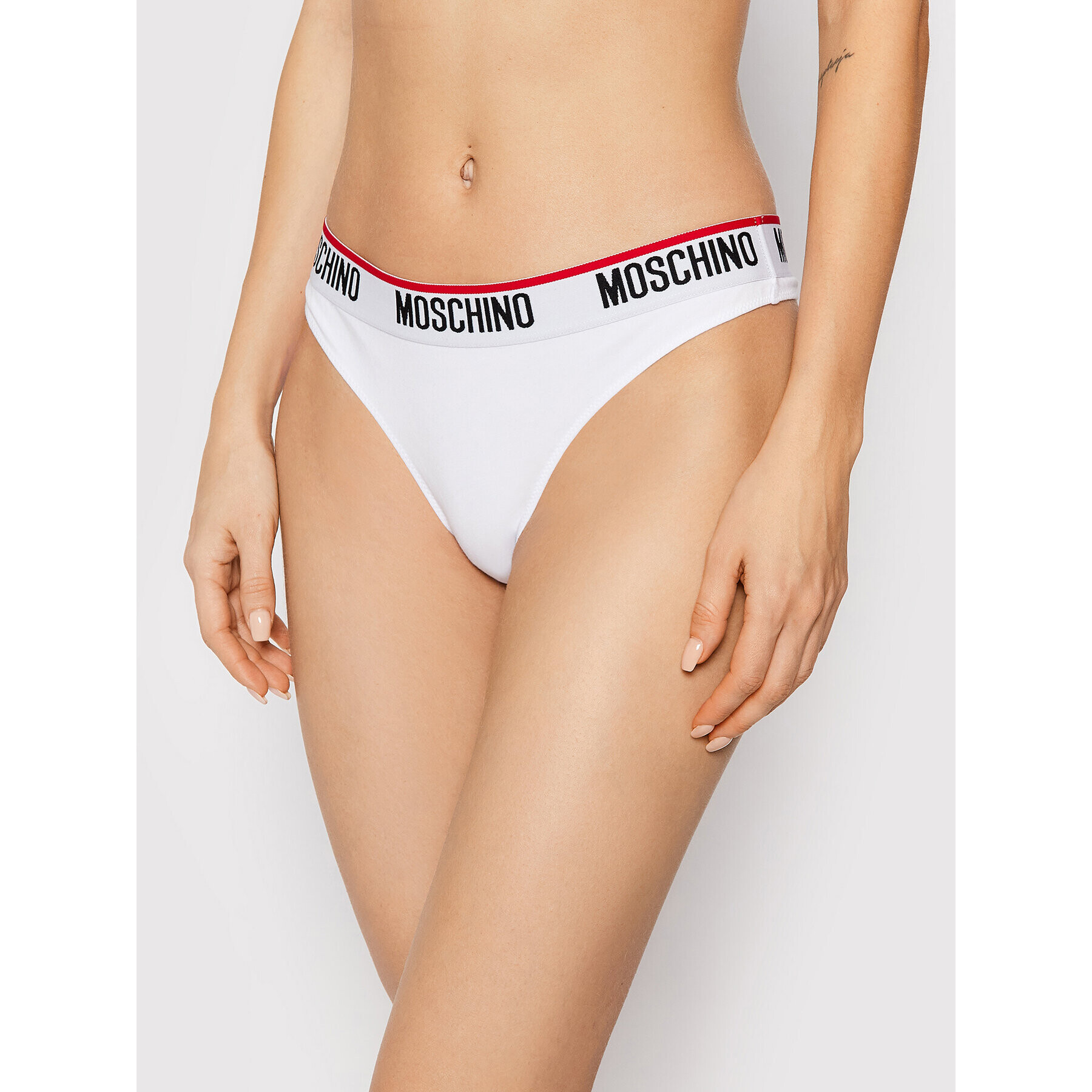 MOSCHINO Underwear & Swim Sada 2 kusů string kalhotek 4744 9003 Bílá - Pepit.cz