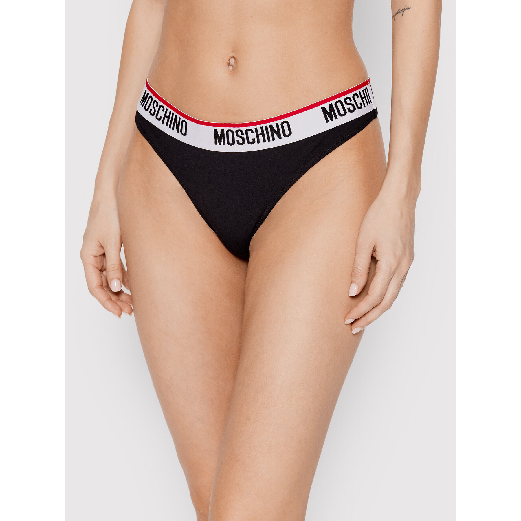 MOSCHINO Underwear & Swim Sada 2 kusů string kalhotek 4744 9003 Černá - Pepit.cz