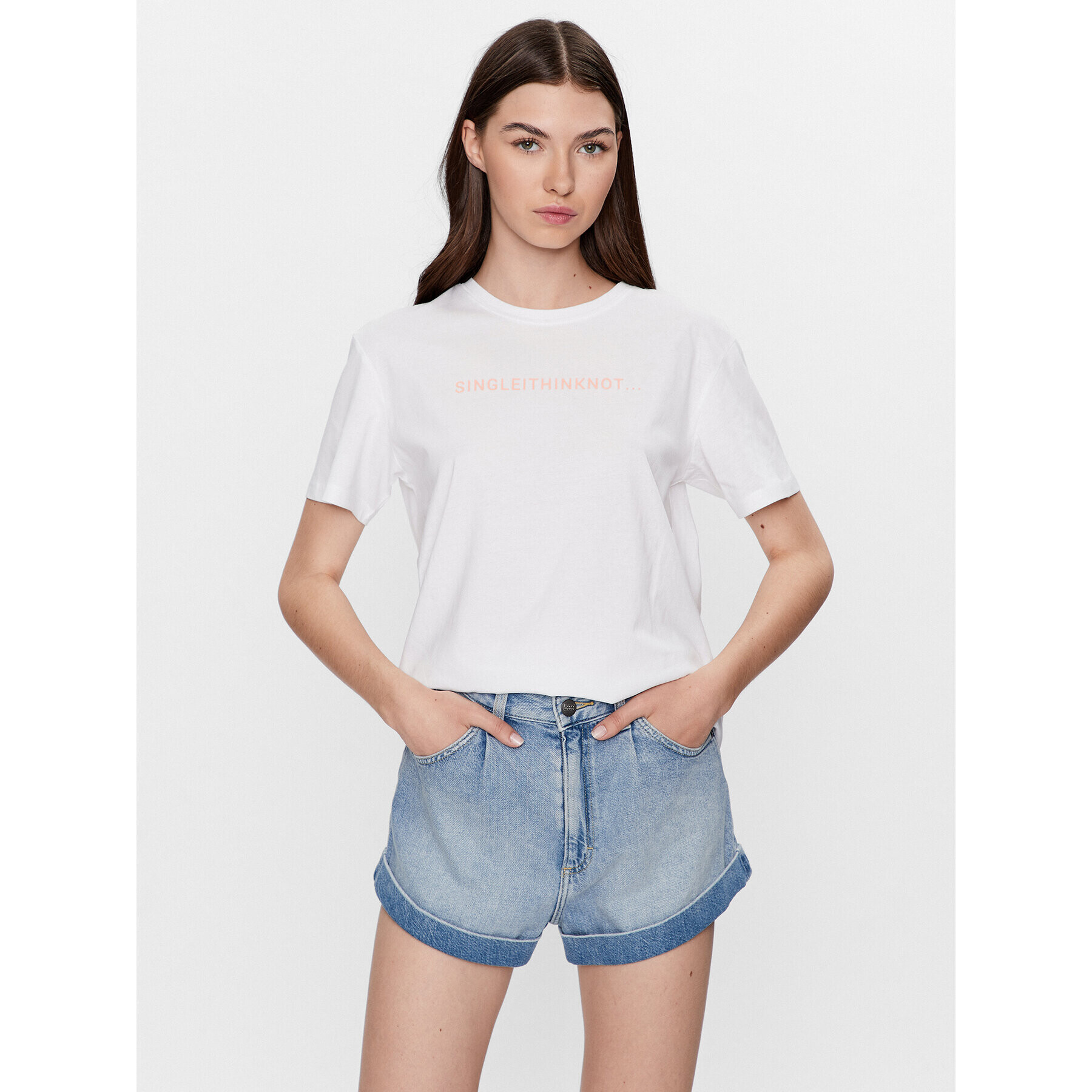 Moss Copenhagen T-Shirt 15202 Bílá Basic Fit - Pepit.cz