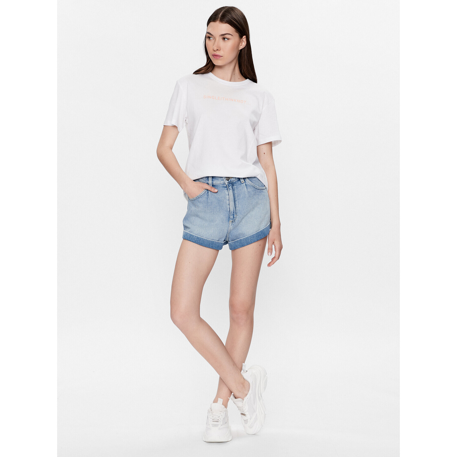 Moss Copenhagen T-Shirt 15202 Bílá Basic Fit - Pepit.cz