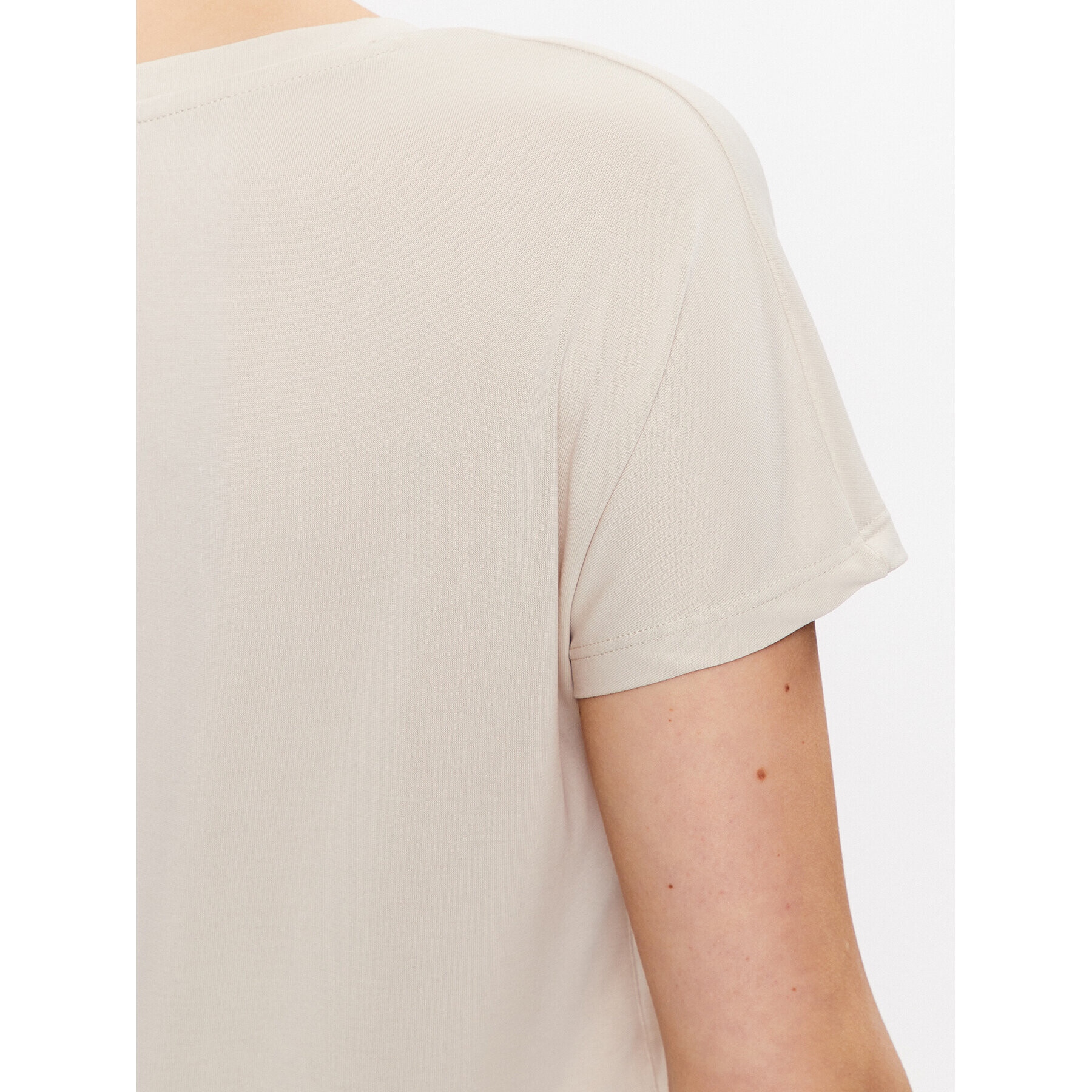 Moss Copenhagen T-Shirt 17529 Béžová Basic Fit - Pepit.cz