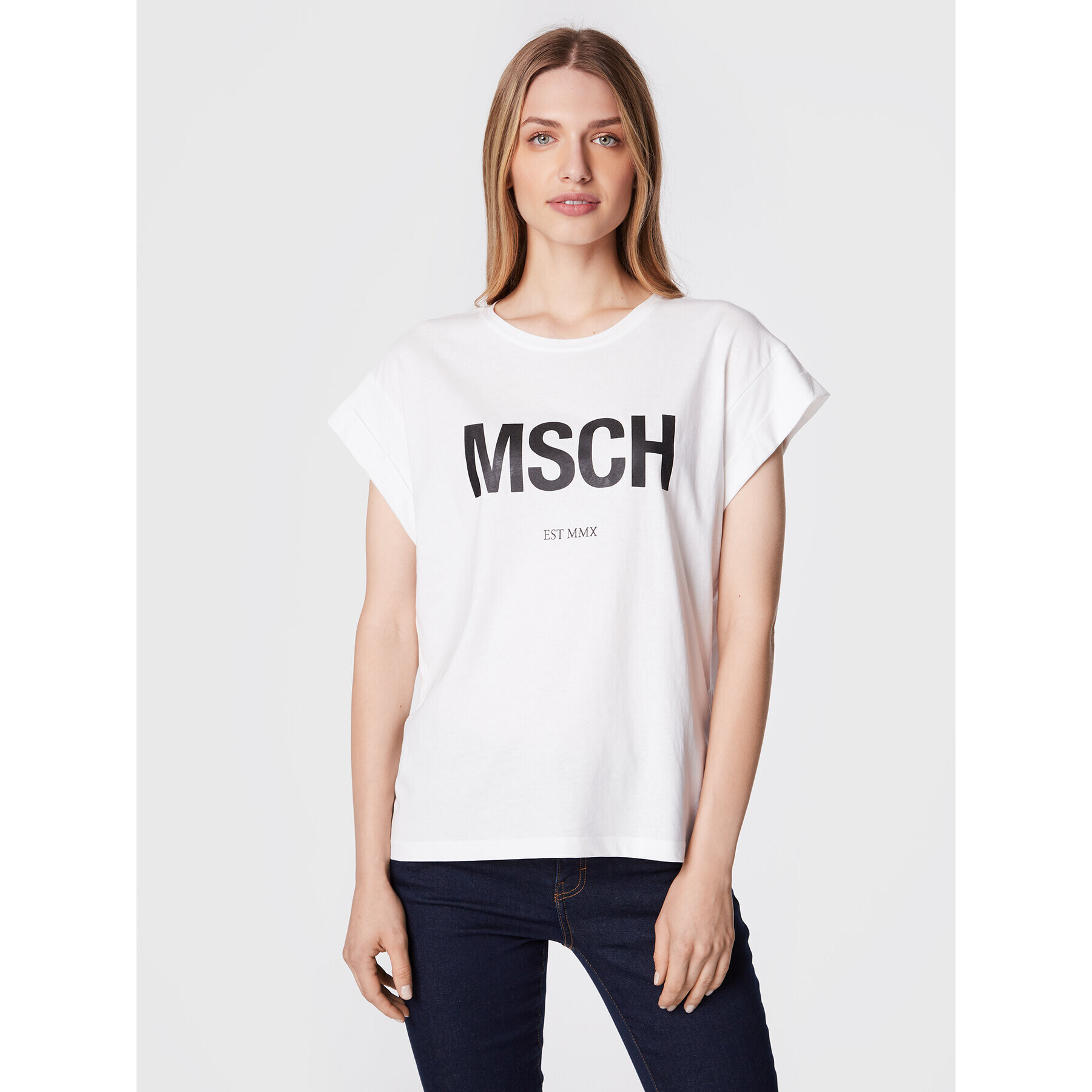 Moss Copenhagen T-Shirt Alva 16708 Bílá Boxy Fit - Pepit.cz