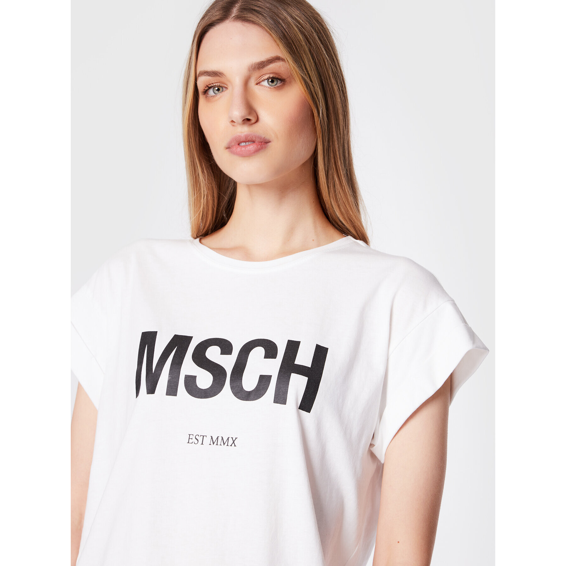 Moss Copenhagen T-Shirt Alva 16708 Bílá Boxy Fit - Pepit.cz