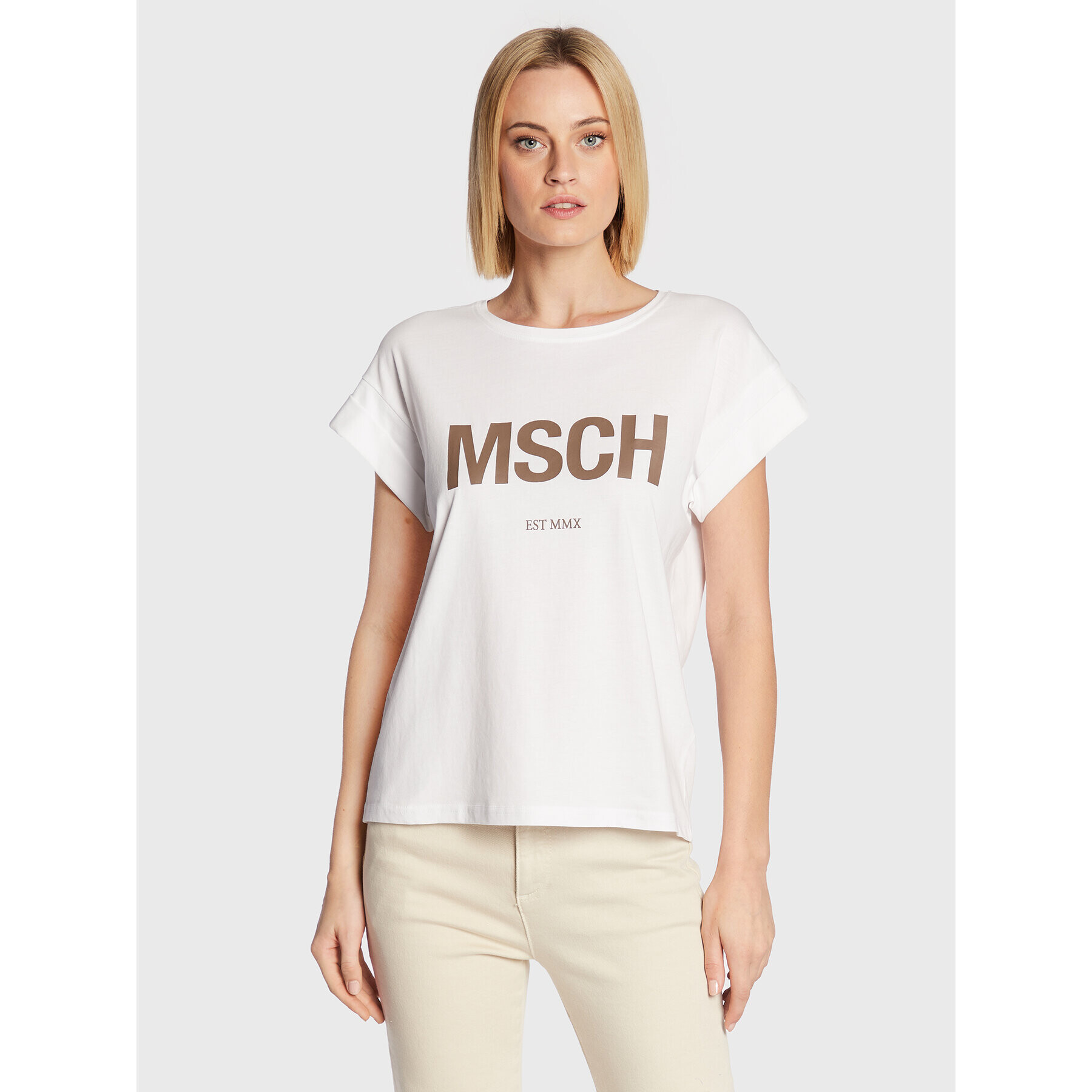 Moss Copenhagen T-Shirt Alva 16708 Bílá Boxy Fit - Pepit.cz