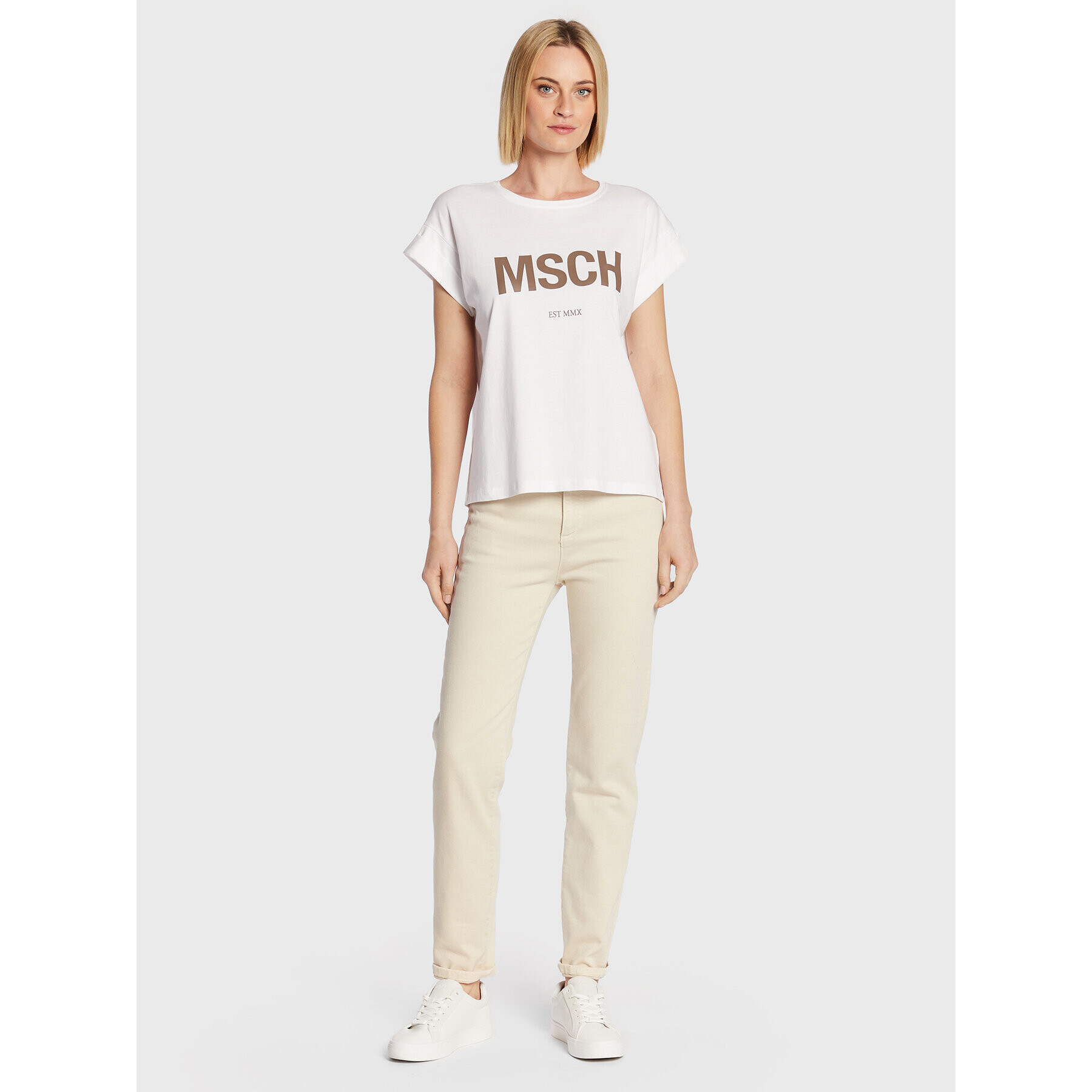 Moss Copenhagen T-Shirt Alva 16708 Bílá Boxy Fit - Pepit.cz