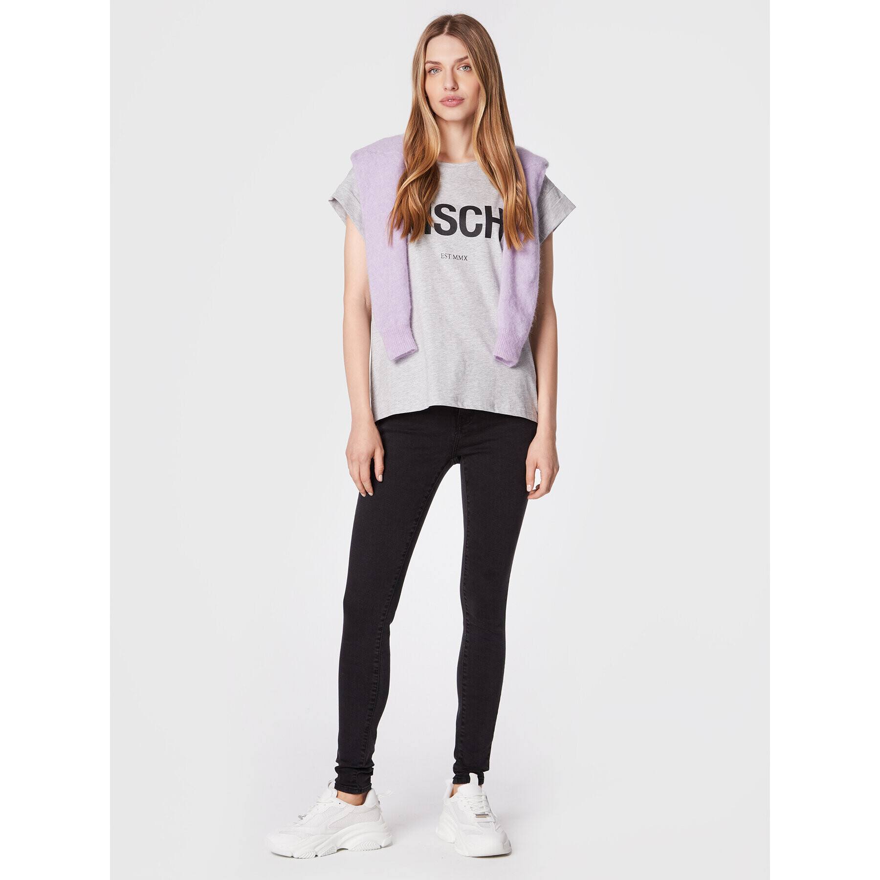 Moss Copenhagen T-Shirt Alva 16708 Šedá Boxy Fit - Pepit.cz