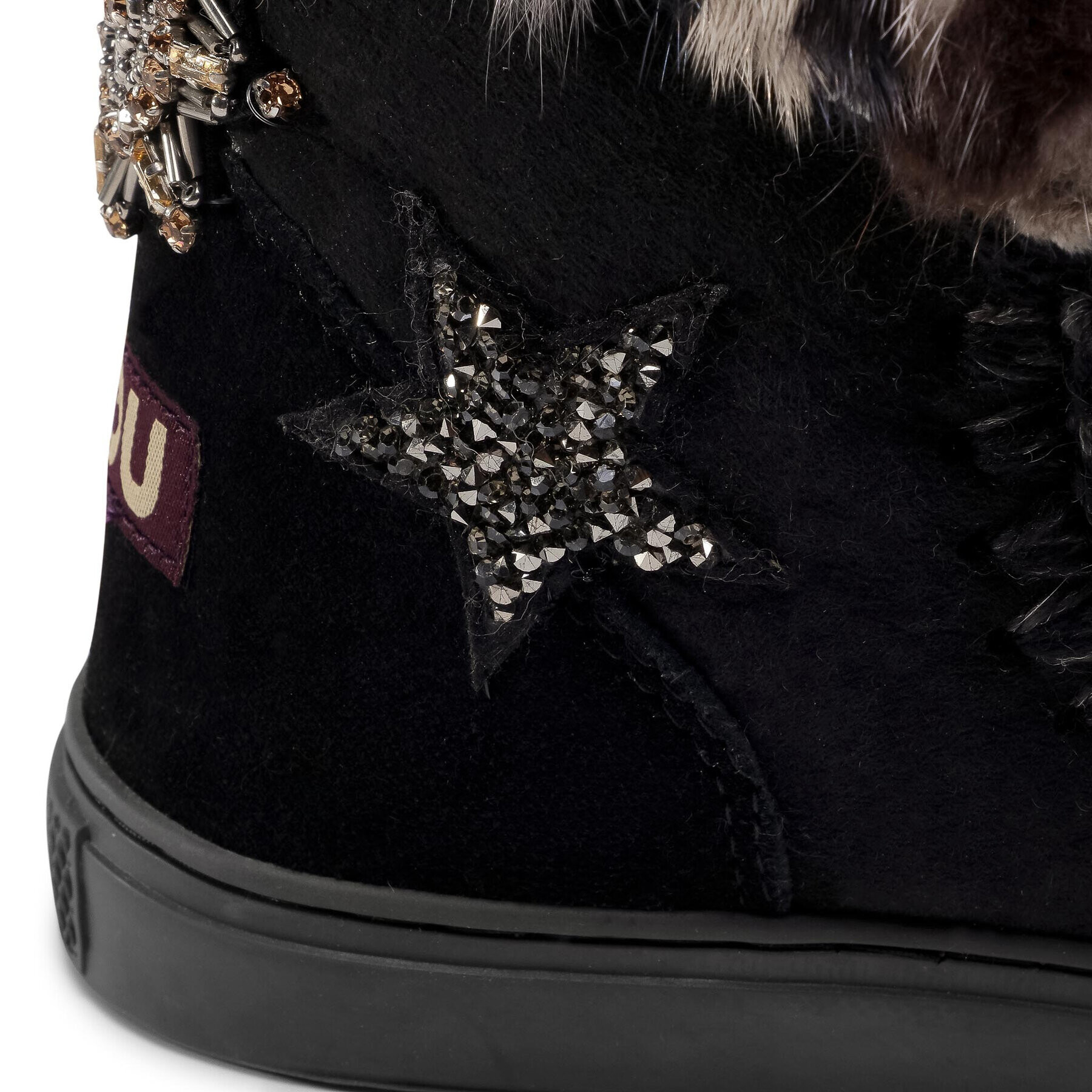 Mou Boty Eskimo Sneaker Star Patch&Mink FW111006A Černá - Pepit.cz