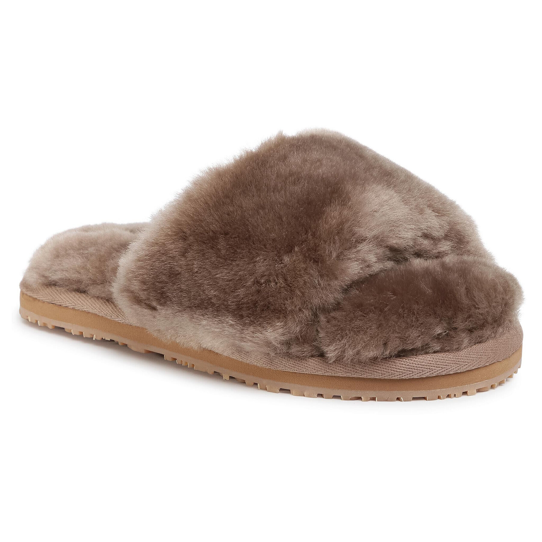 Mou Nazouváky Sheepskin Fur Slide Slipper FW161001L Hnědá - Pepit.cz