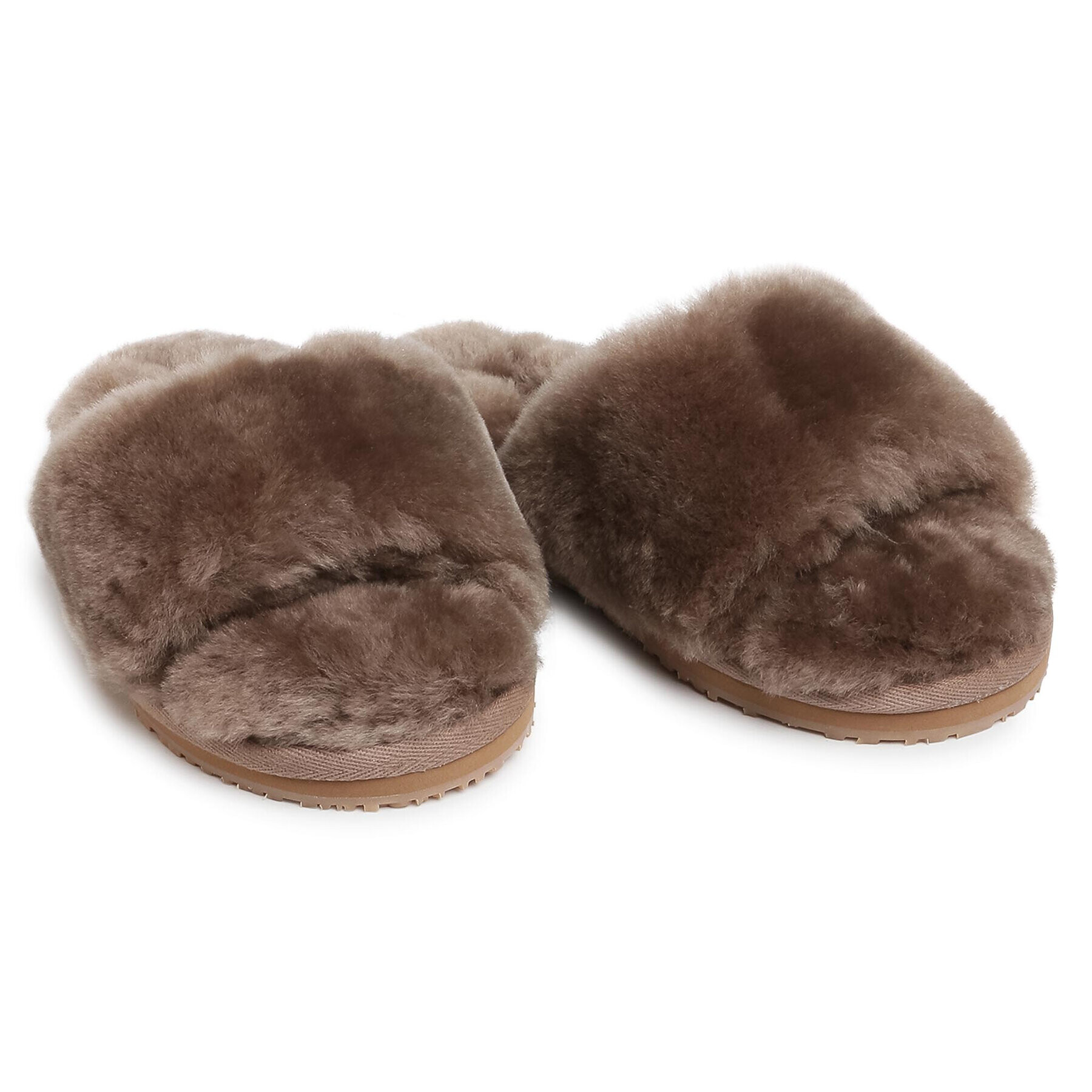 Mou Nazouváky Sheepskin Fur Slide Slipper FW161001L Hnědá - Pepit.cz