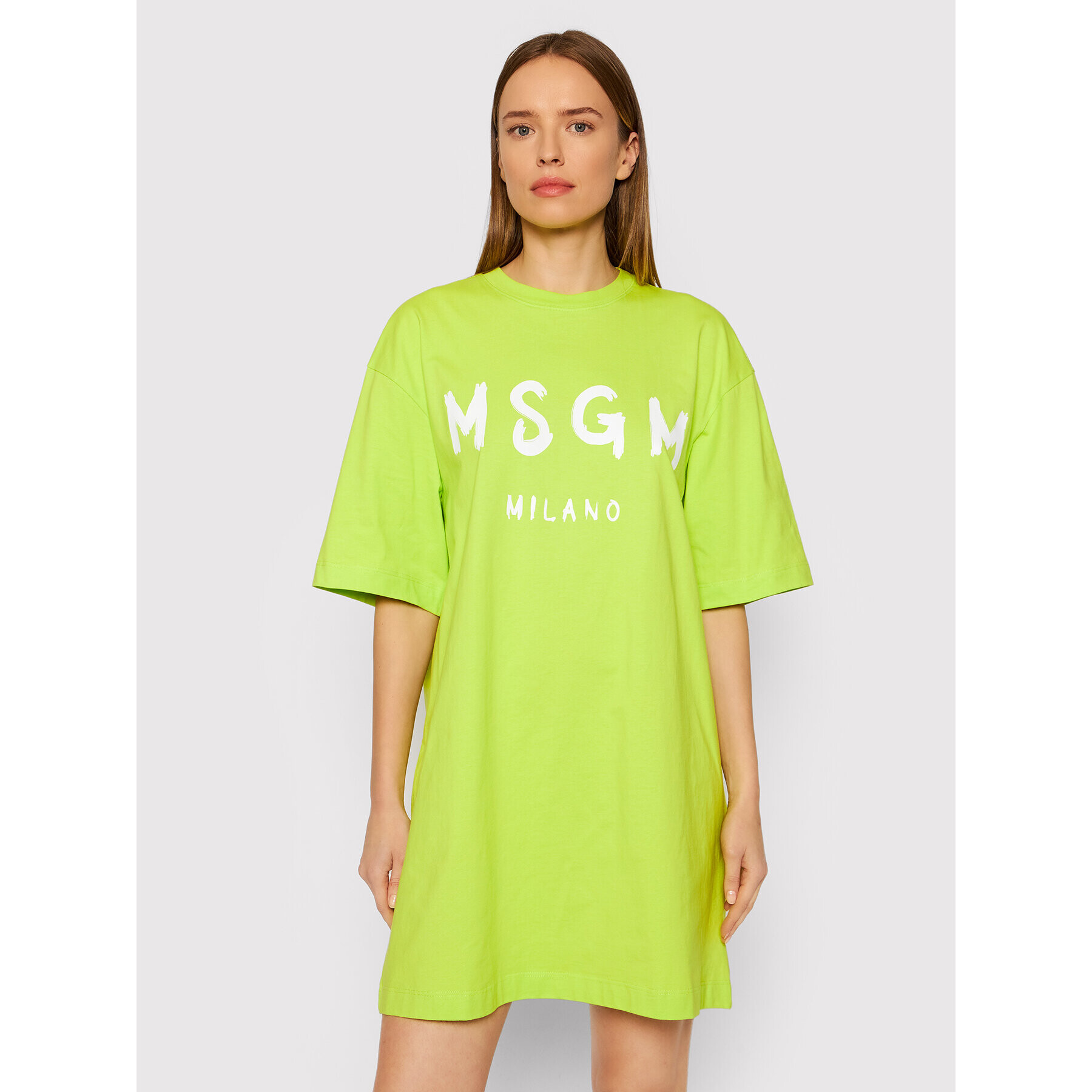 MSGM Každodenní šaty 3241MDA510 227298 Zelená Relaxed Fit - Pepit.cz