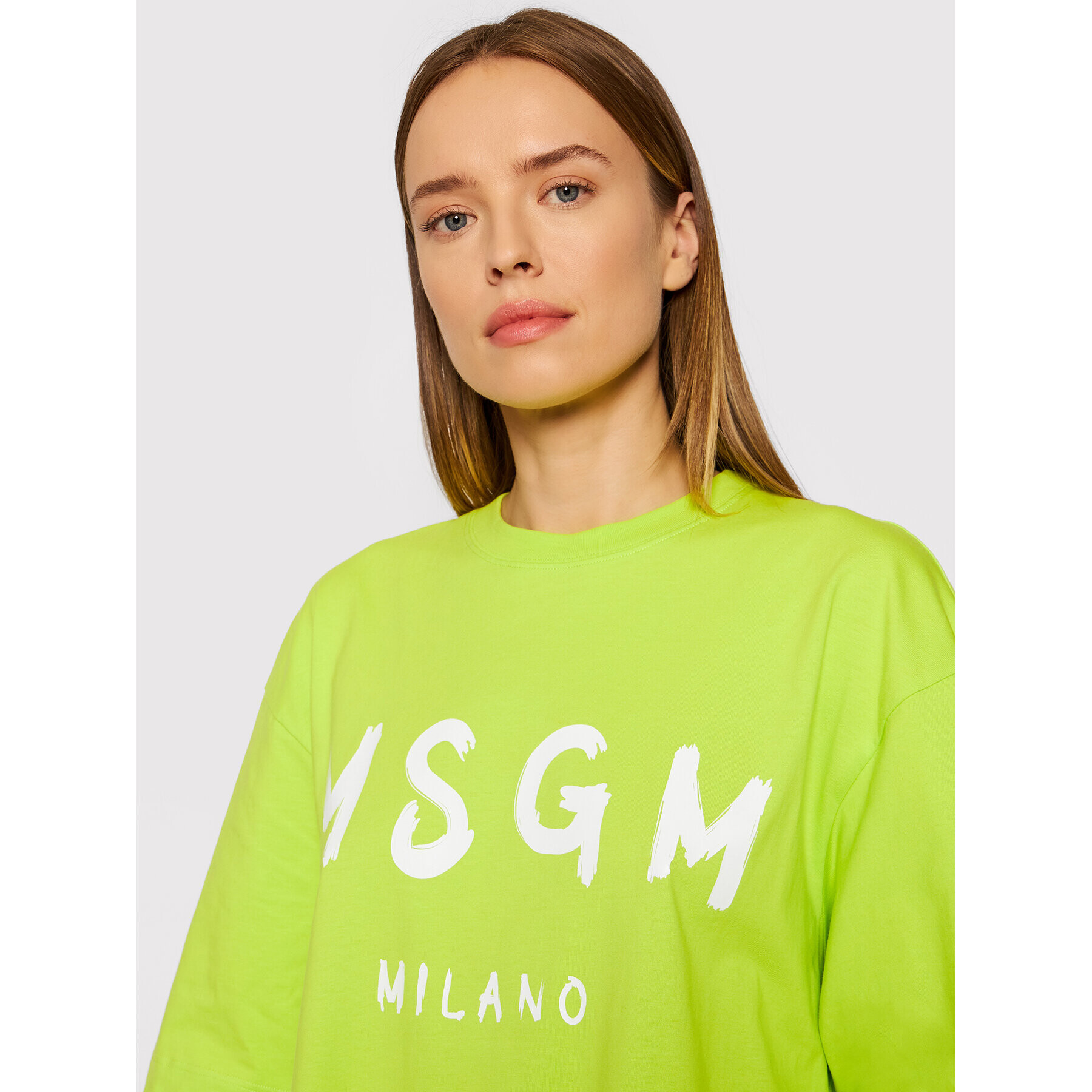 MSGM Každodenní šaty 3241MDA510 227298 Zelená Relaxed Fit - Pepit.cz