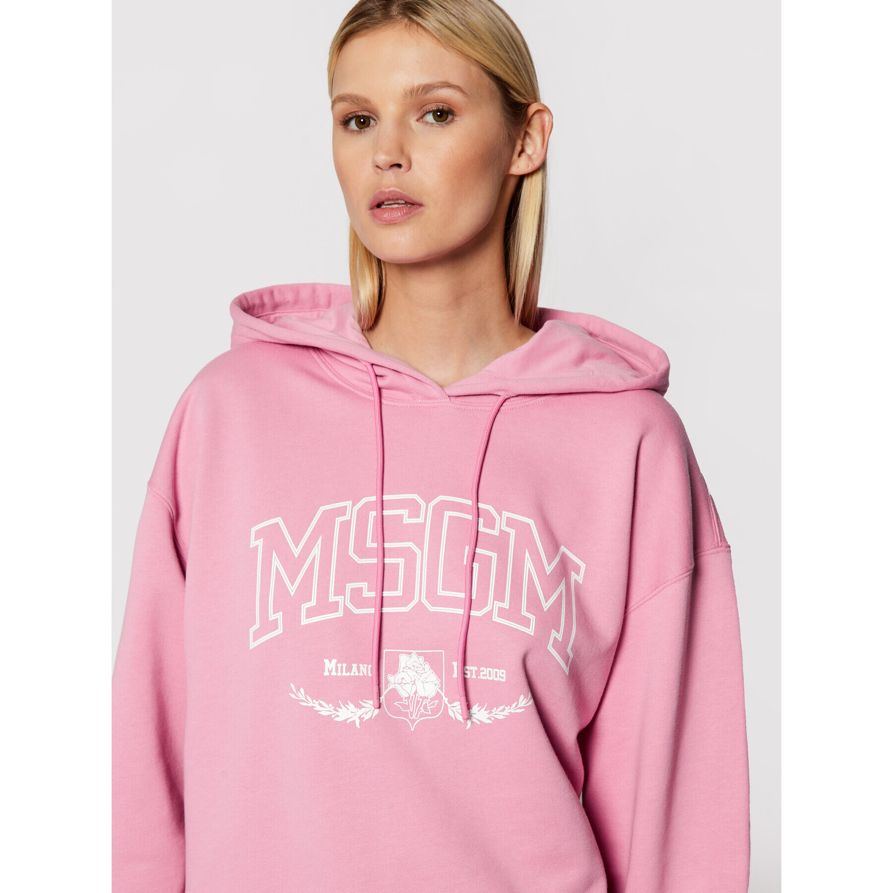 MSGM Mikina 3141MDM170 217799 Růžová Loose Fit - Pepit.cz