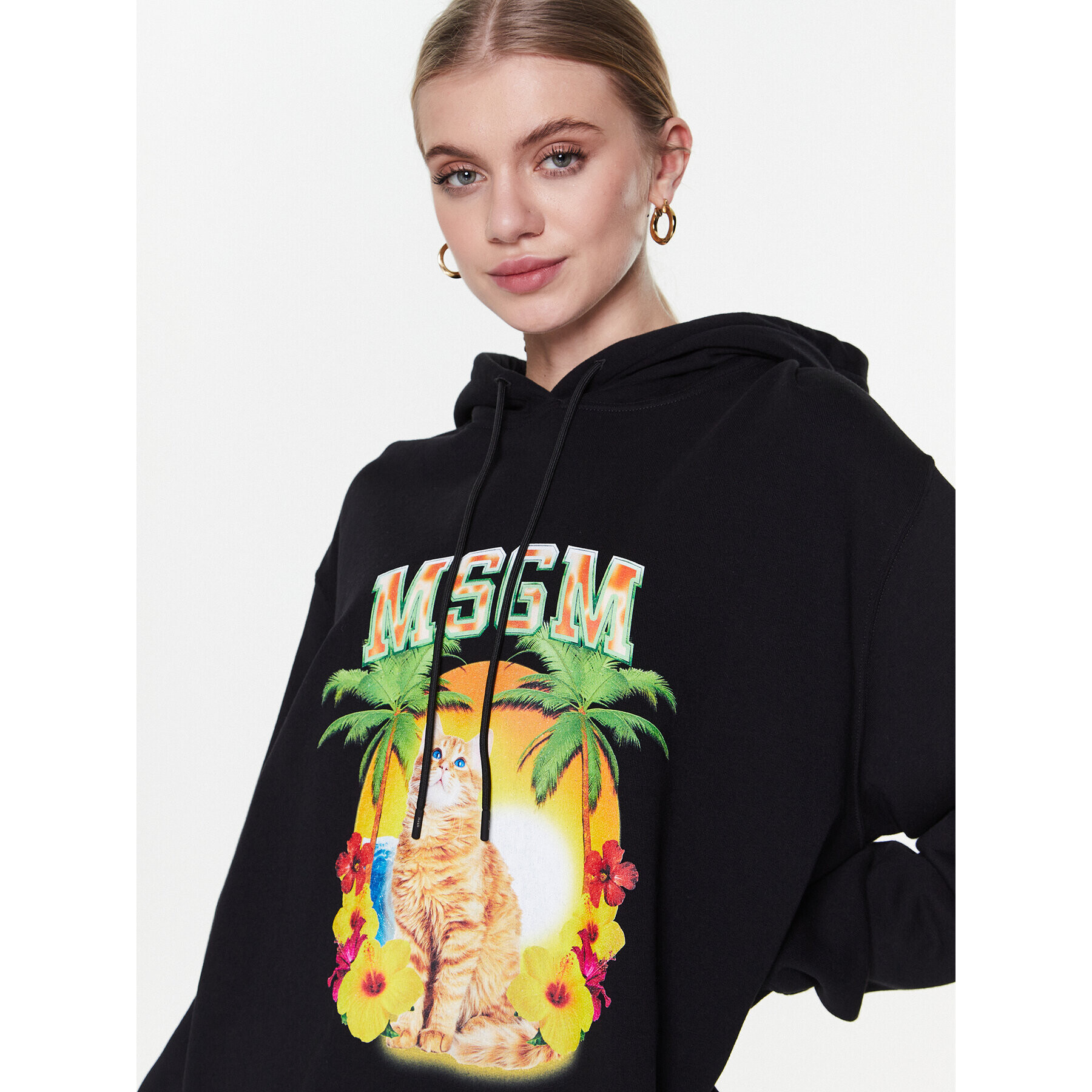 MSGM Mikina 3441MDM214 237000 Černá Relaxed Fit - Pepit.cz