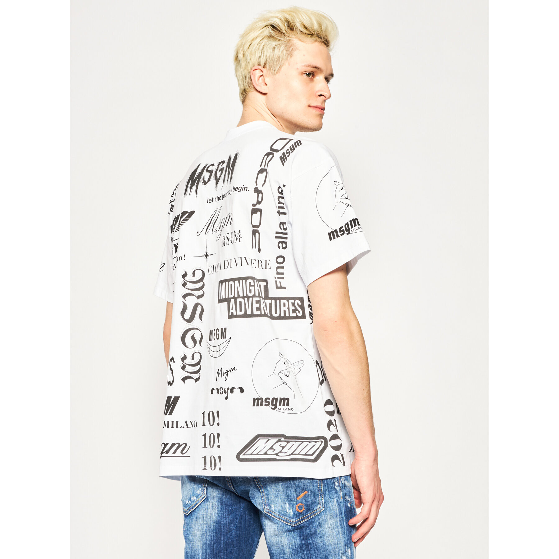 MSGM T-Shirt 2840MM101 207098 Bílá Regular Fit - Pepit.cz