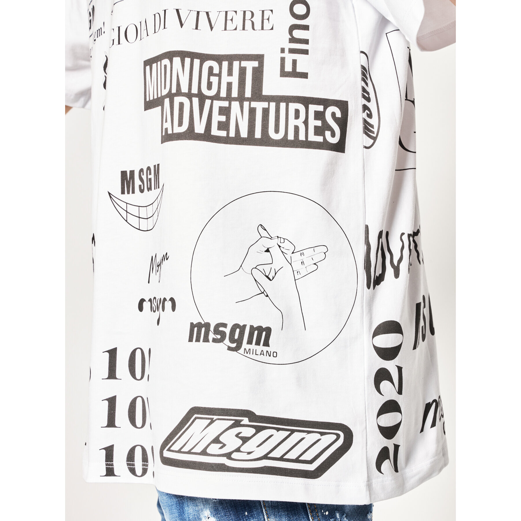 MSGM T-Shirt 2840MM101 207098 Bílá Regular Fit - Pepit.cz