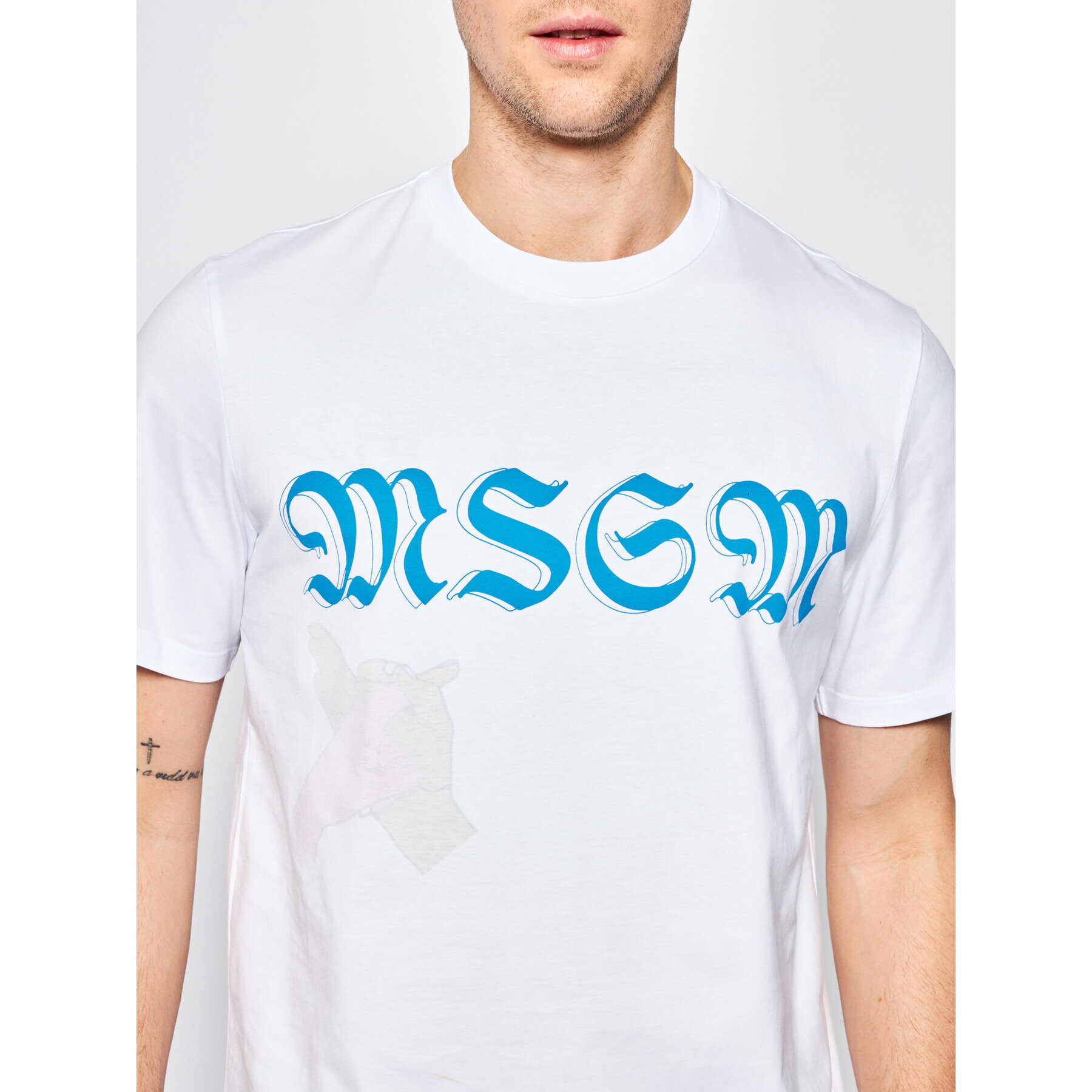 MSGM T-Shirt 2840MM235 207098 Bílá Regular Fit - Pepit.cz