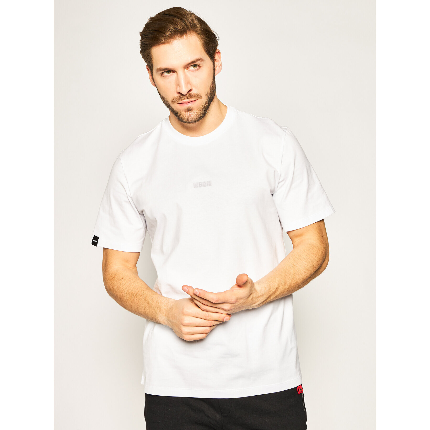 MSGM T-Shirt 2840MM239 207098 Bílá Regular Fit - Pepit.cz